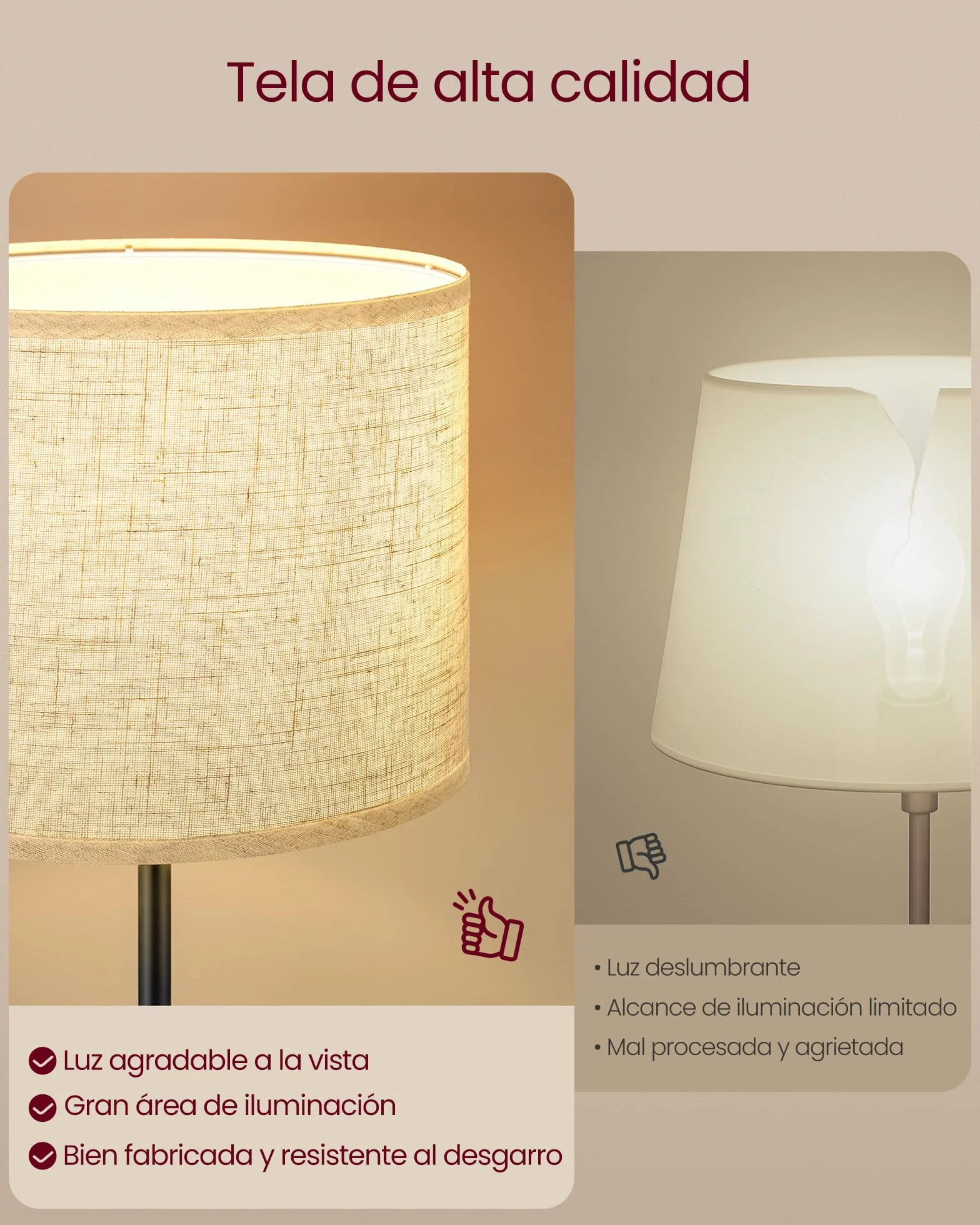 VASAGLE Lámpara de Pie Regulable en Altura 140-170 cm E27 Negro Tinta