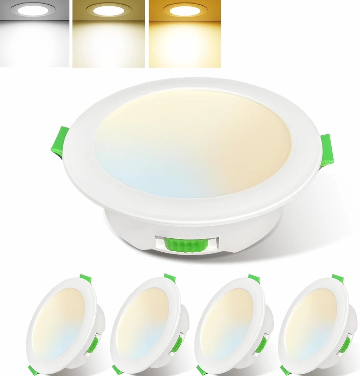 IP44 Downlight LED Techo Empotrable 7W Regulables 3000K/4000K/6000K 5%-100% AC220-240V Orificio 95-100mm Pack 5