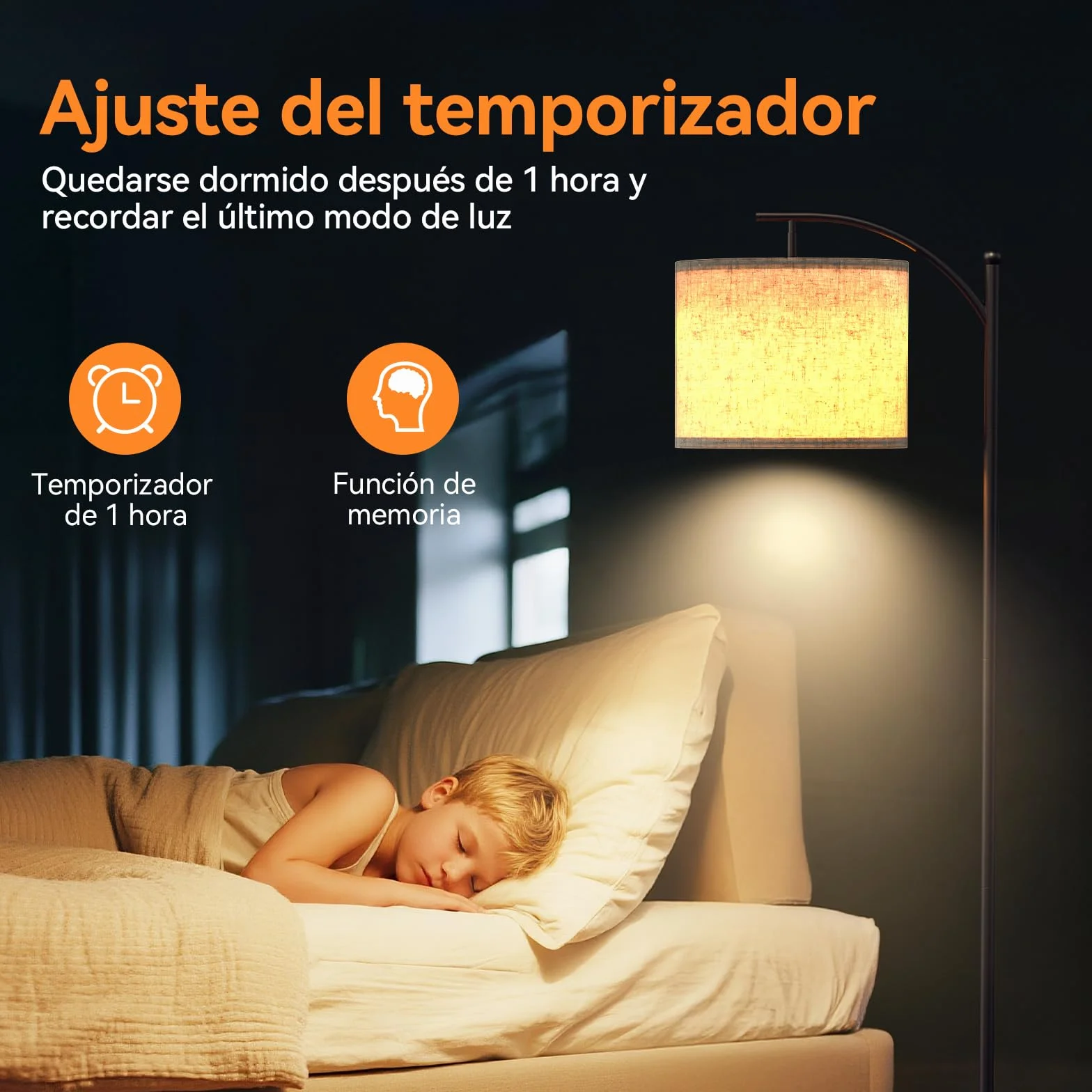 Lámpara de Pie LED Regulable 160cm con Pantalla de Lino, 3 Temperaturas de Color y Control Remoto