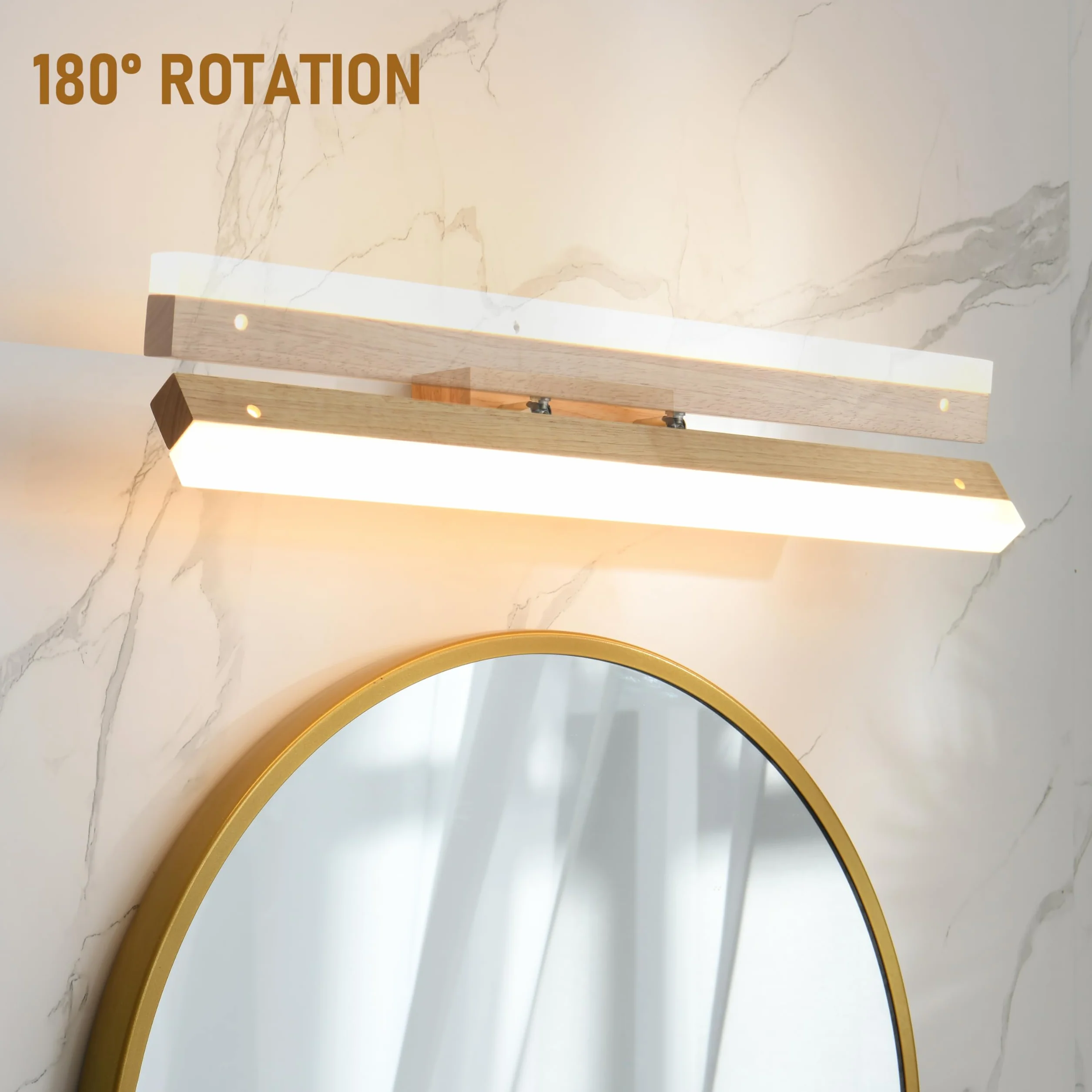 Aplique espejo baño LED 60cm 9W 720LM 3000K IP44 Rotación 180°