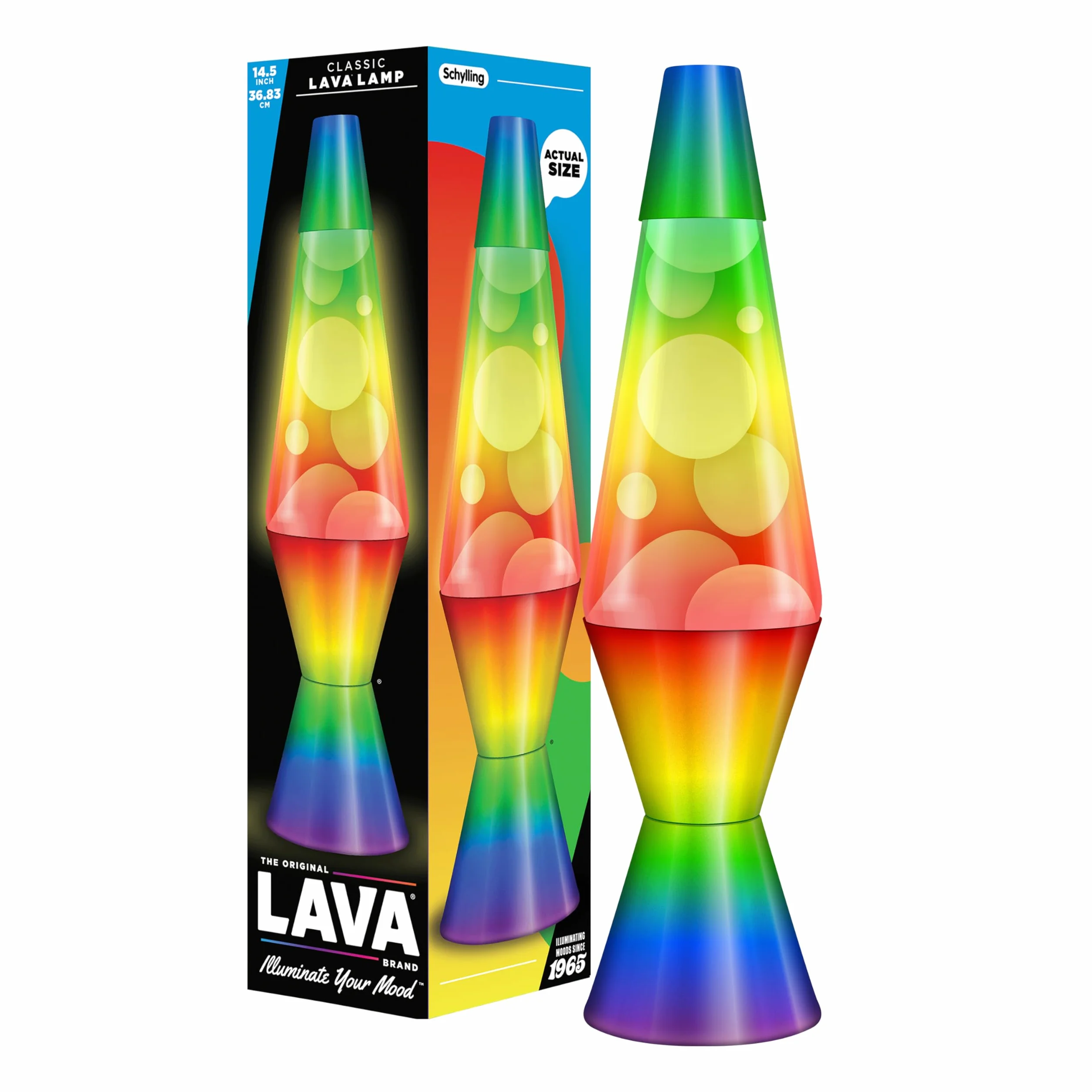 Lava® Lampada Arcobaleno 2513 Globo Tricolore Dipinto a Mano 14,5 Pollici