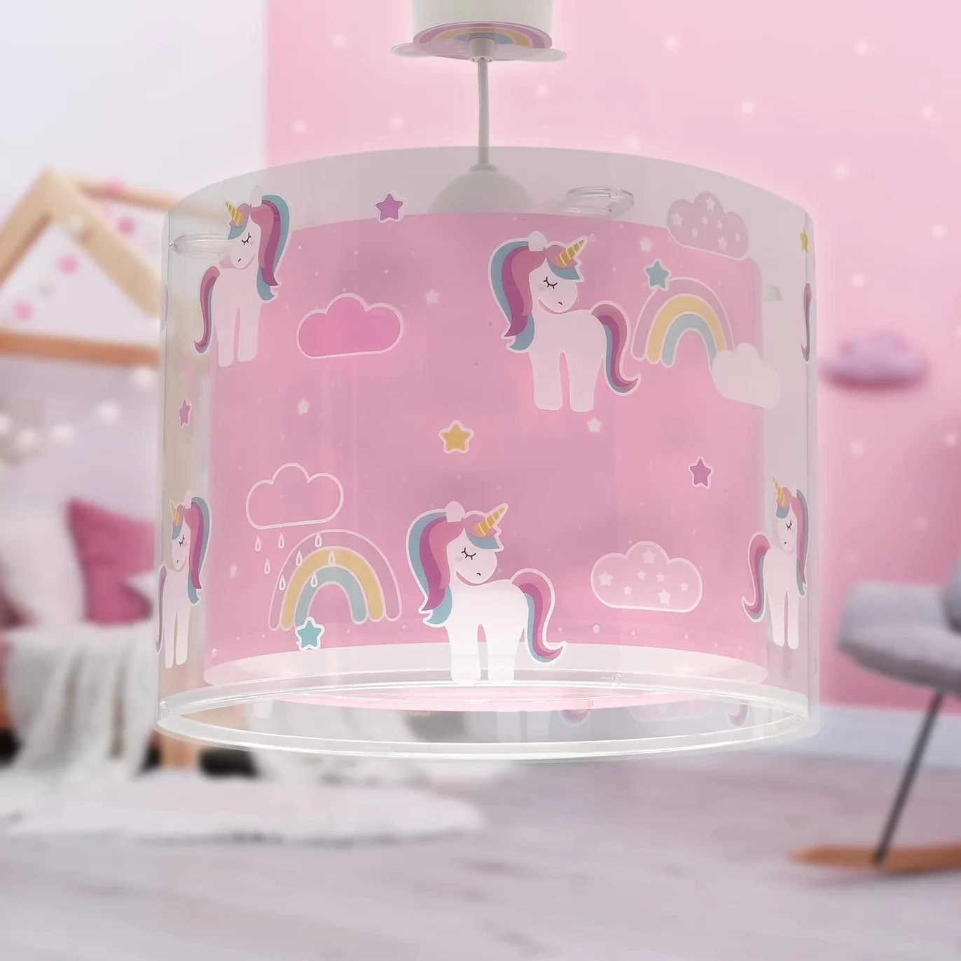 Dalber Lámpara de techo infantil Unicornios
