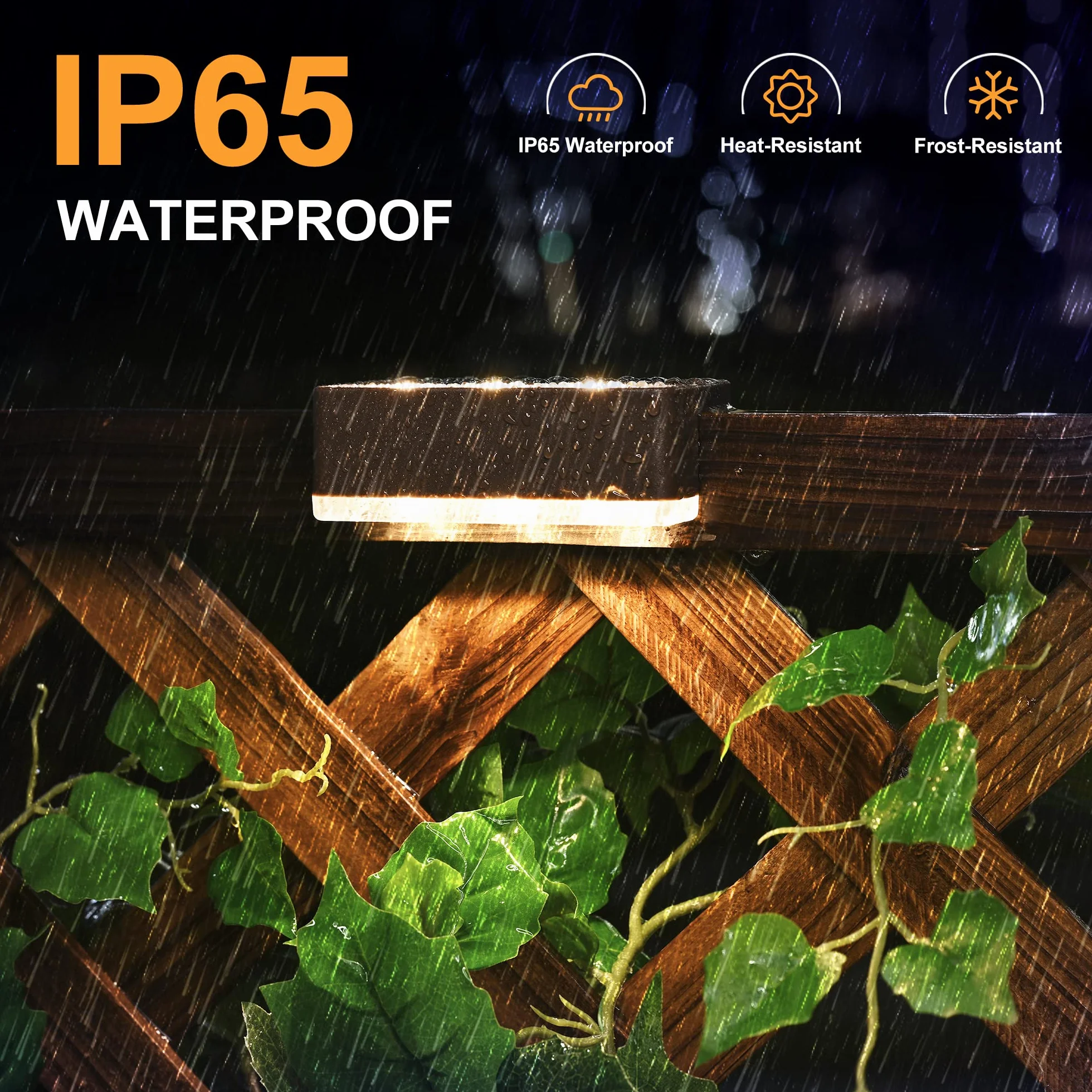 Solpex Luces Solares para Exterior LED 8 Piezas Luz Blanca Cálida Impermeable Escaleras Valla Patio Marrón