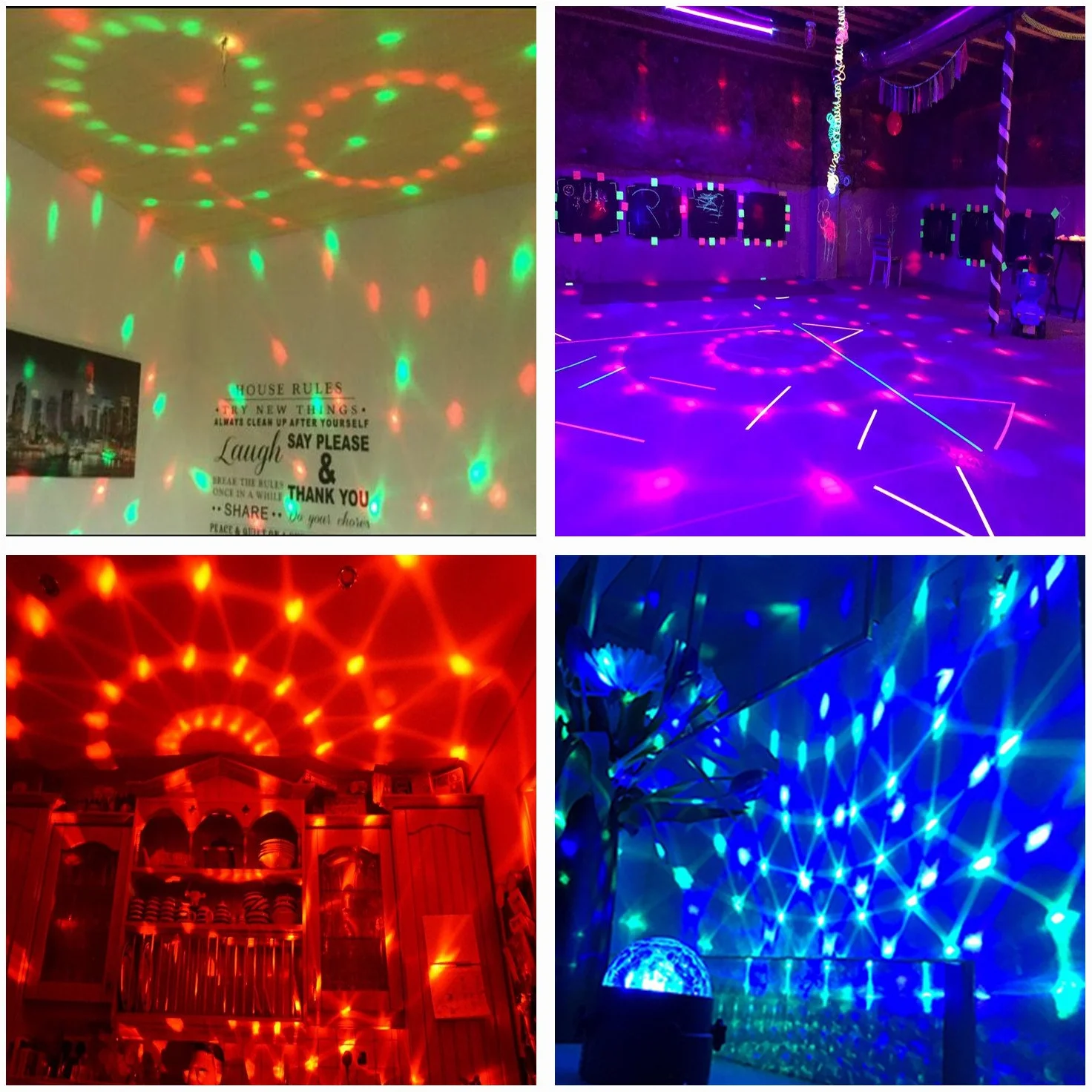 COIDEA Bola de discoteca activada por sonido, con luces LED RGB 3 W efecto estroboscópico, para DJ, espectáculo baile, el hogar, habitación, fiestas, cumpleaños, boda, club, pub, mando a distancia