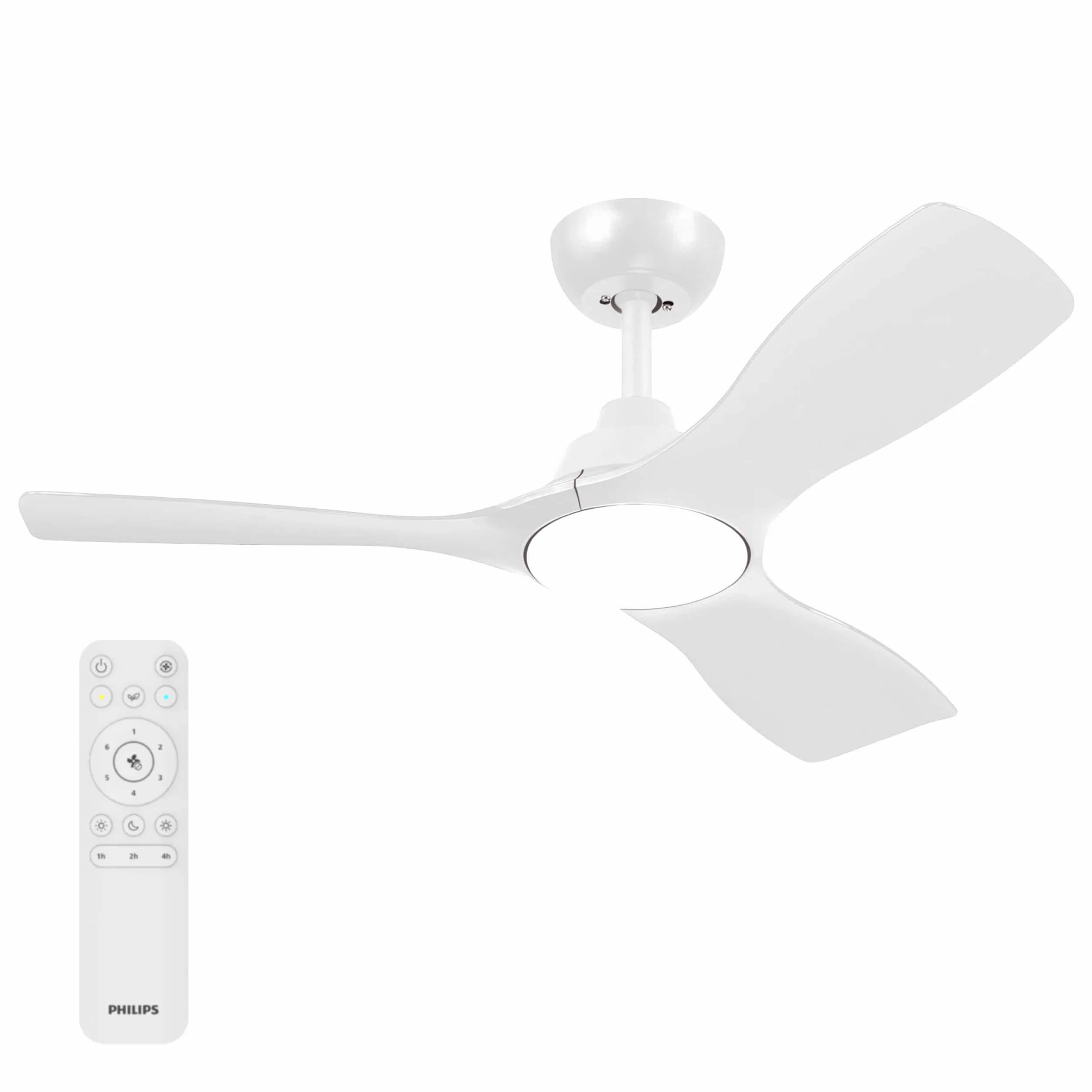 Philips Ventilador de Techo con Luz LED 107 cm 2650 Lúmenes Blanco Ajustable 3000-6500K Regulable 5% Mando a Distancia