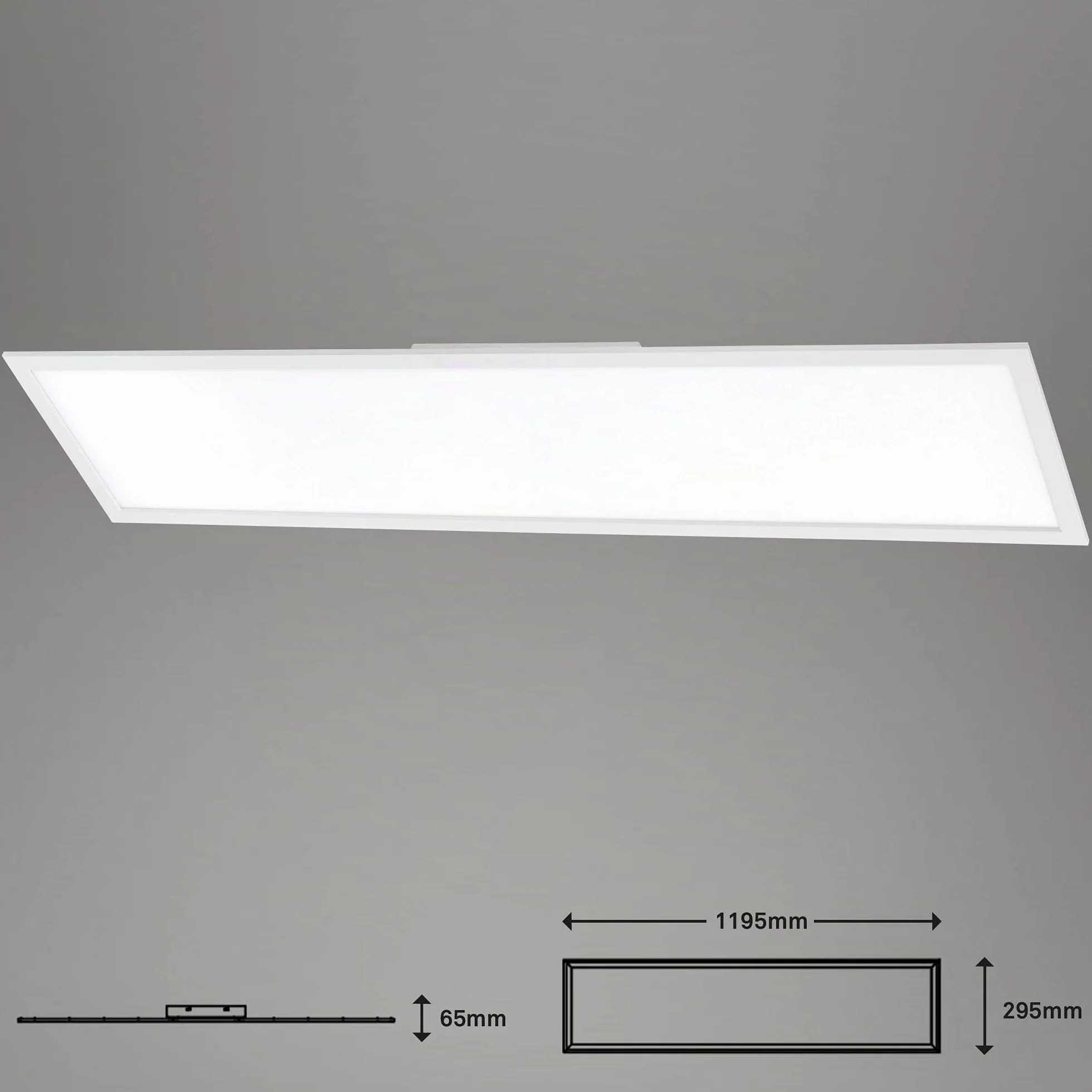 Briloner - Panel de Techo LED, Panel LED Techo Regulable, Control de Temperatura de Color, Control Remoto, 18 W, 1800 Lúm, 120x30 cm, Plafon LED Techo, Lampara Cocina Techo, Paneles LED, Blanco