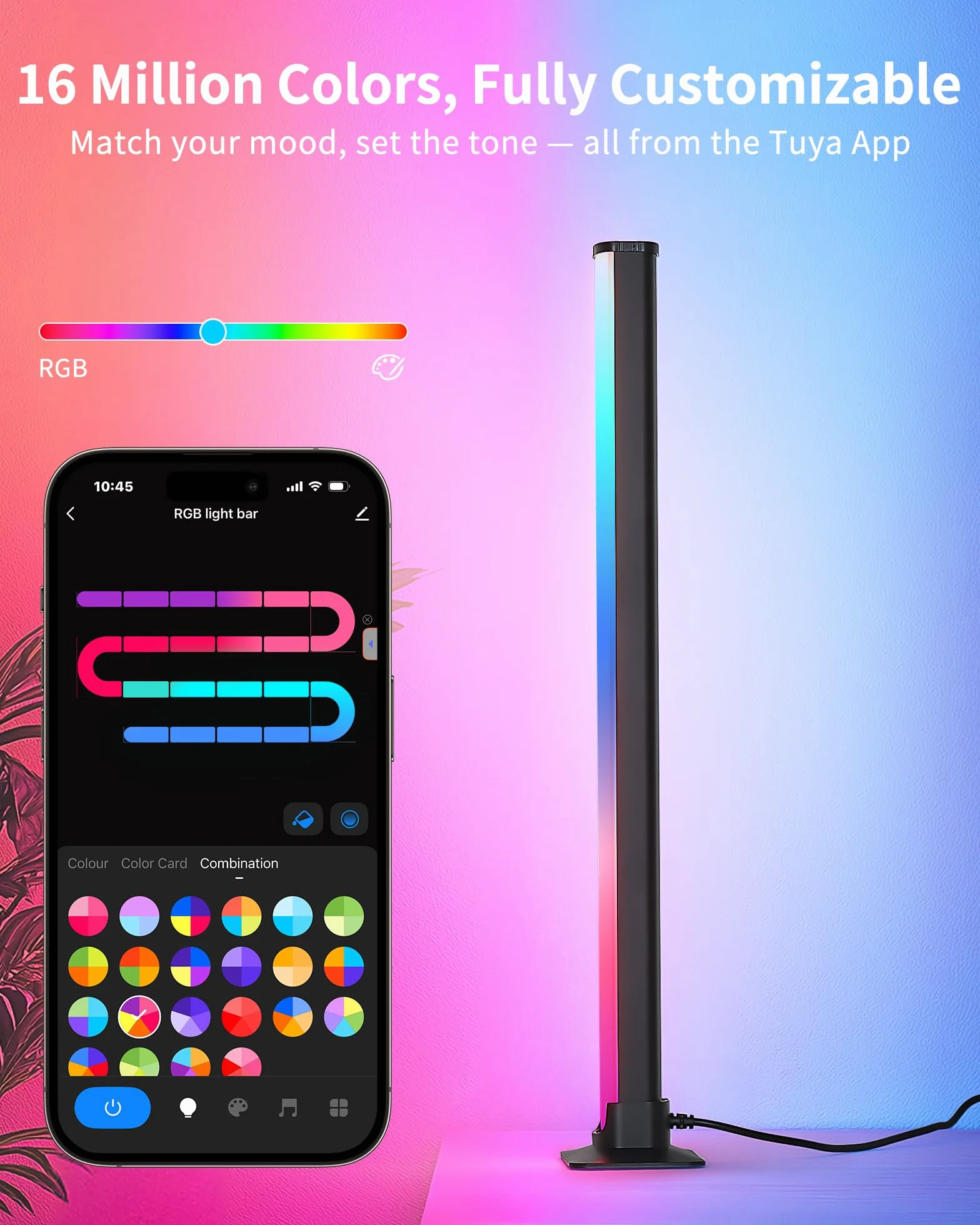 Barras LED RGB para TV y Gaming, 25cm Luces Inteligentes, LED TV Ambilight Sincronizado, Control por App, Decoración para Sala de Juegos e Idea de Regalo VYBE Desk