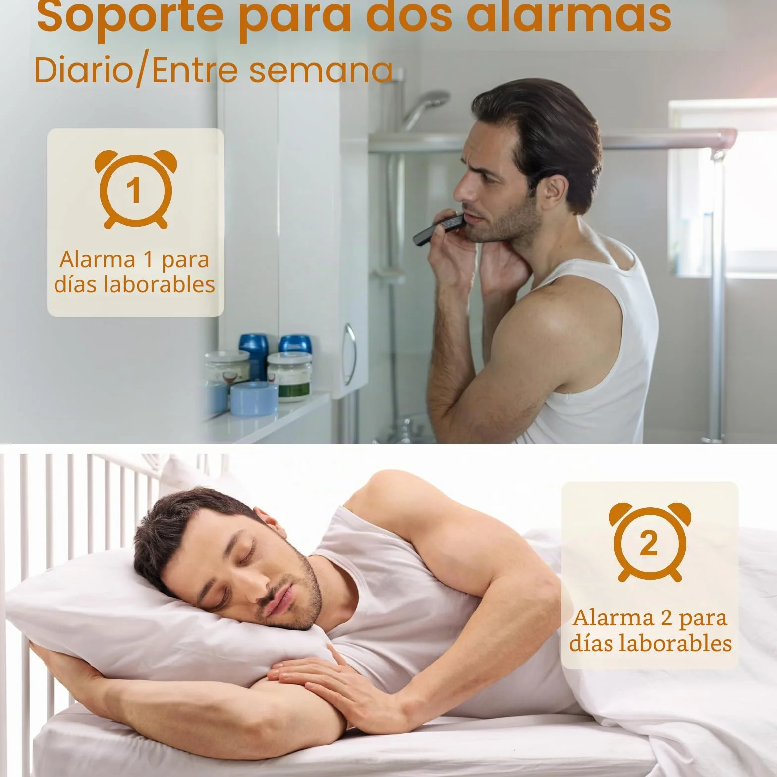 Cadrim Wake Up Light Despertador Luz Amanecer Simulación 7 Colores Snooze 8 Sonidos Naturales Radio FM 20 Niveles Brillo