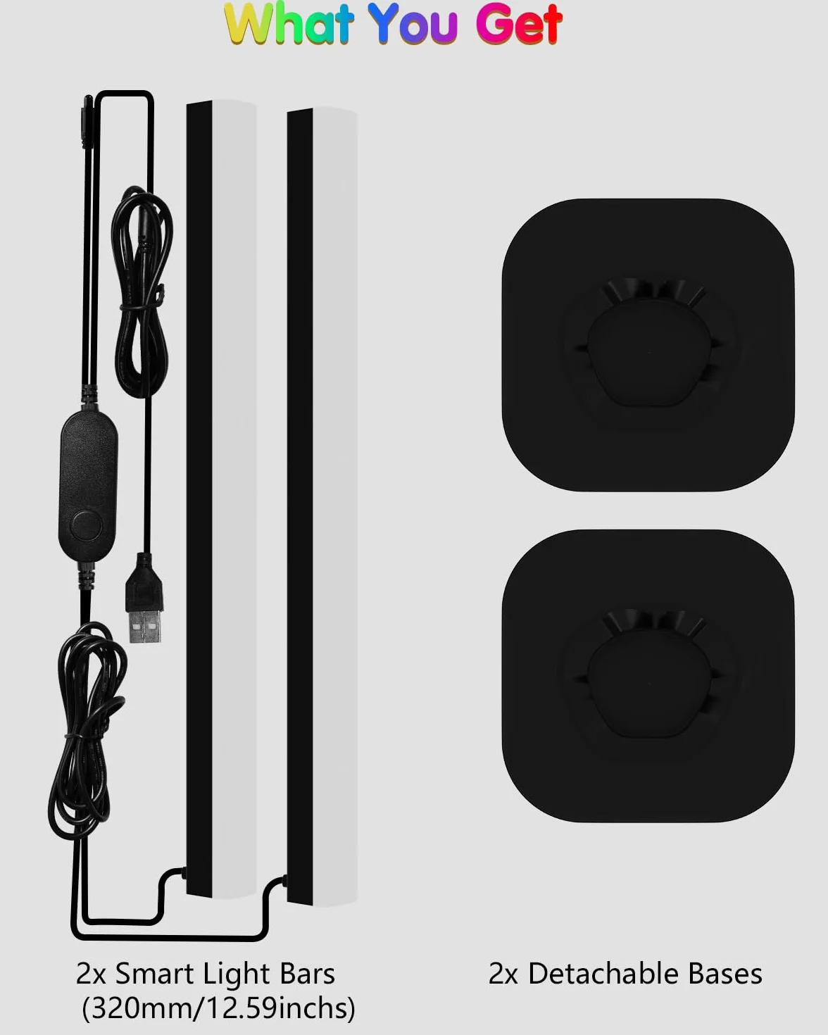 Barras de Luz LED RGBIC 32 cm para TV y Monitor, Retroiluminación 300°, Control por App y Sincronización Musical, Luz Ambiente para Escritorio Gaming