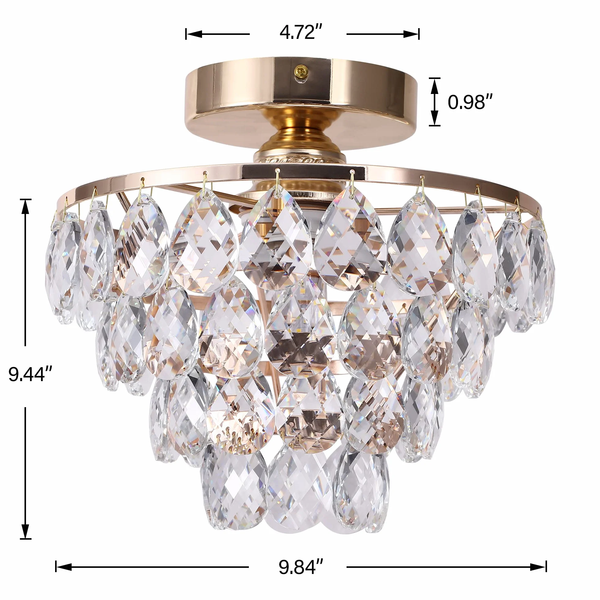 Mini Lámpara De Techo De Cristal Pequeña, Moderna Para Pasillo, Accesorios De Iluminación De Techo, Lámpara De Araña Salón (Oro)