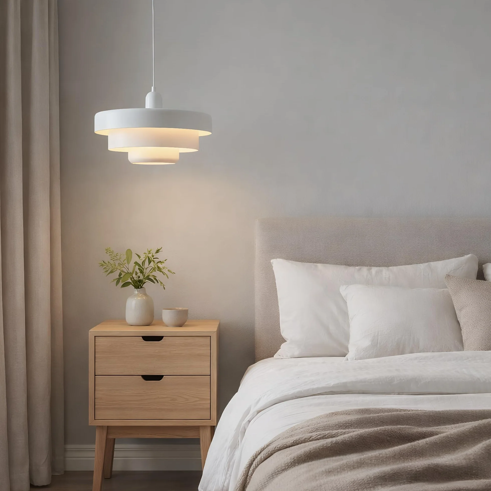 BARCELONA LED Lámpara Colgante MACARRON Blanco 3 Niveles Metal Hierro Estilo Bauhaus E27