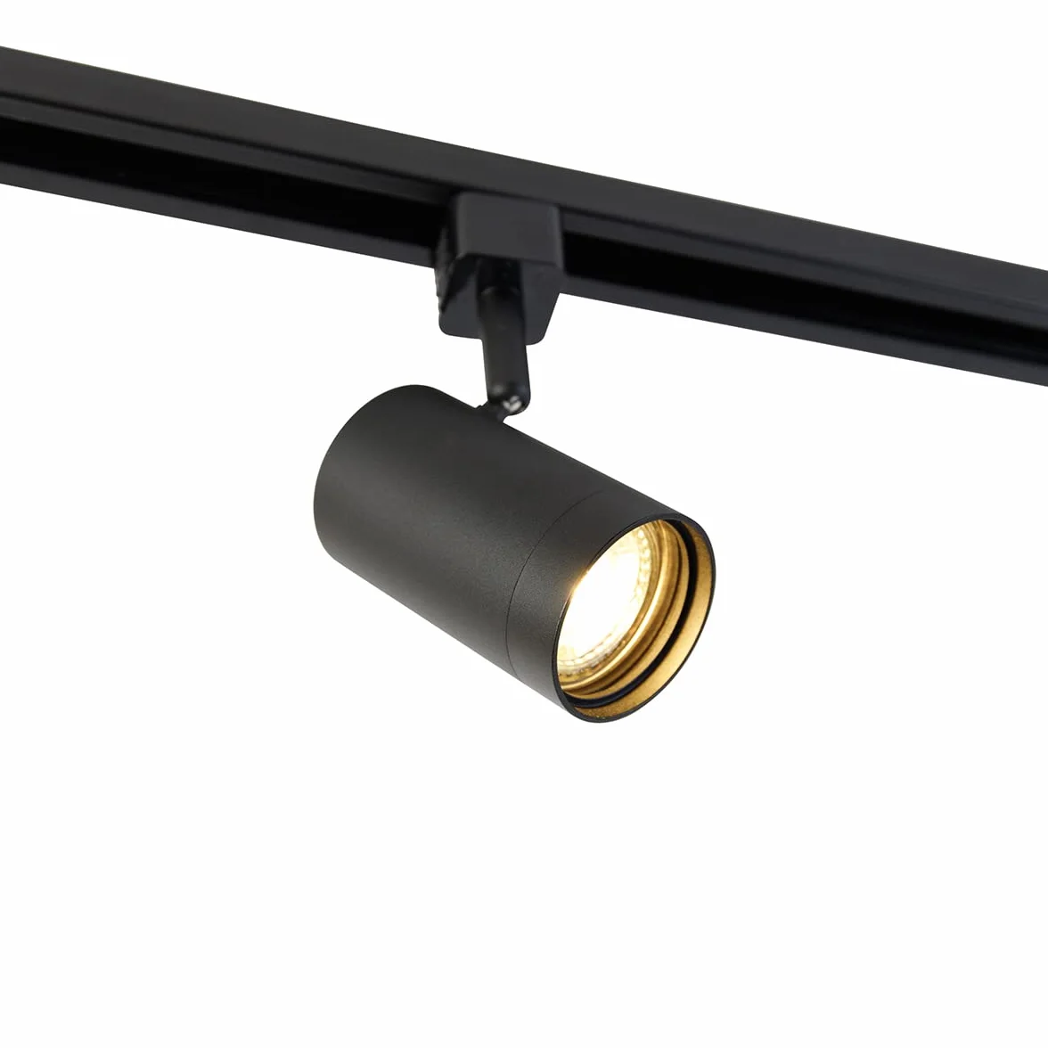 QAZQA Jeana Acero Alargada Sistema de carril monofásico 4 focos negro LED 4x50W