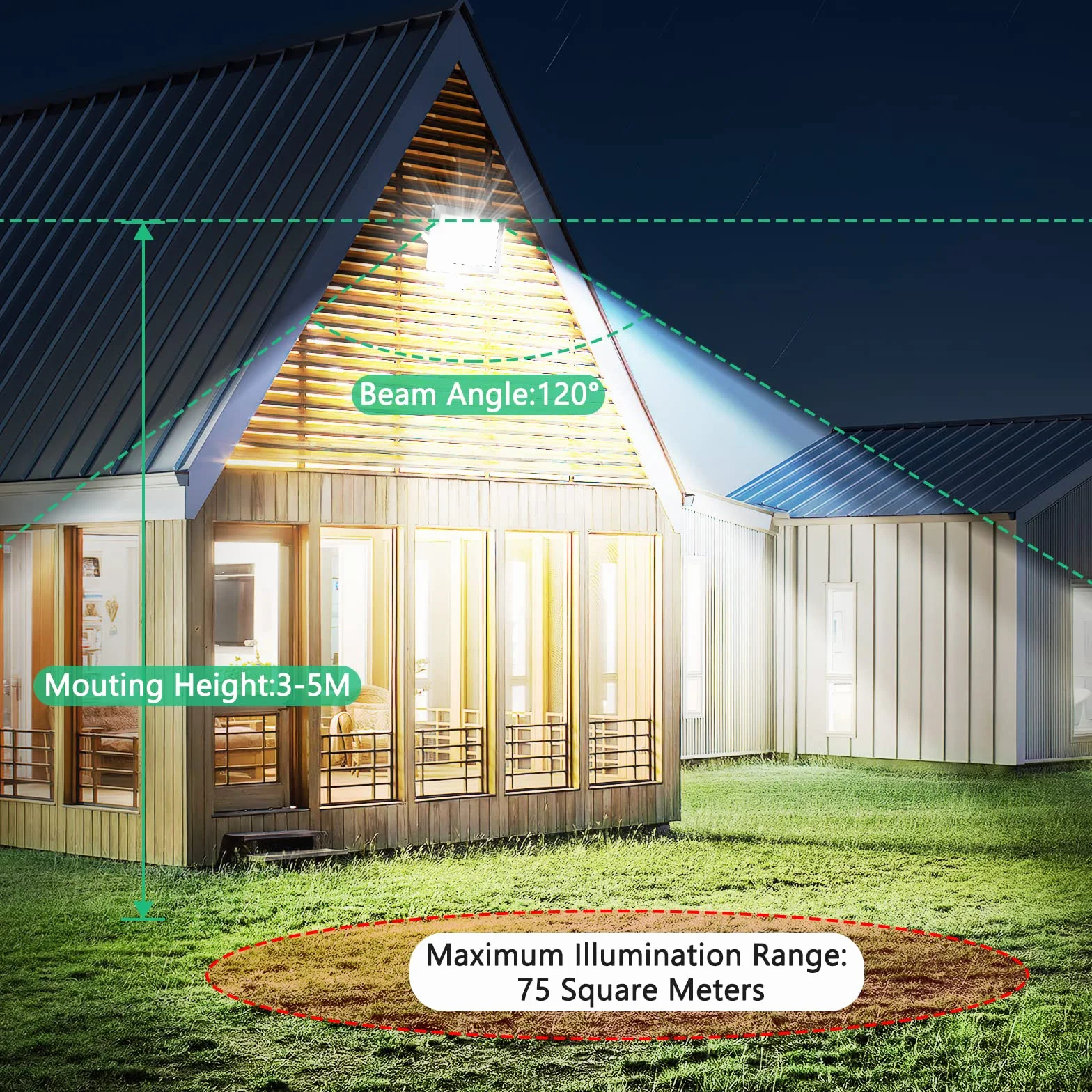 Foco LED con Sensor de Movimiento 100W, 10000LM 7000K Focos LED Exterior, IP67 Impermeable Luz LED con Sensor de Movimiento, 180 LEDs Luces Led Exterior para Jardin, Terraza, Garaje, Entrada