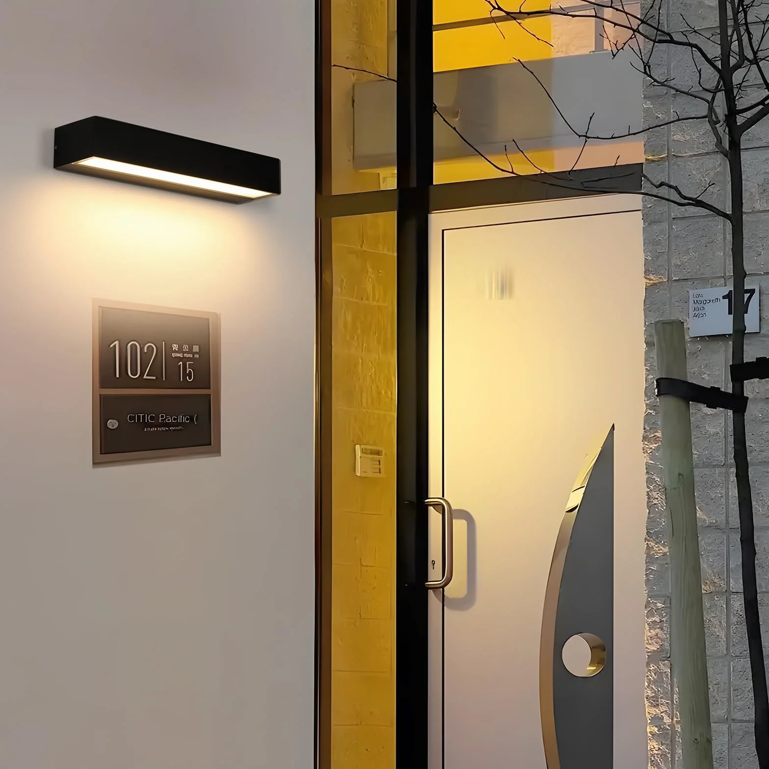 Riserva Apliques de Pared Exterior 16W, IP65 Impermeable Lámpara de Pared LED Moderna, 3000K Blanco cálido, Negro