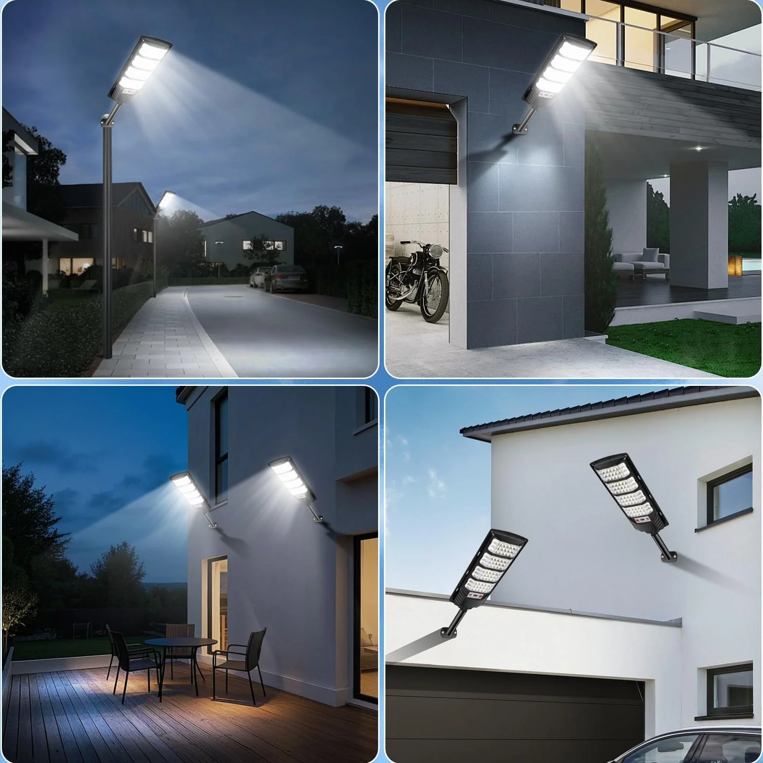 Farolas Solares Exterior 600W, 84 LED Farola Potente con Control Remoto,IP66 Impermeable Luz Solar Exterior Sensor de Movimiento,Foco Solar Luz de Seguridad para Jardín, Patio,2 Paquetes