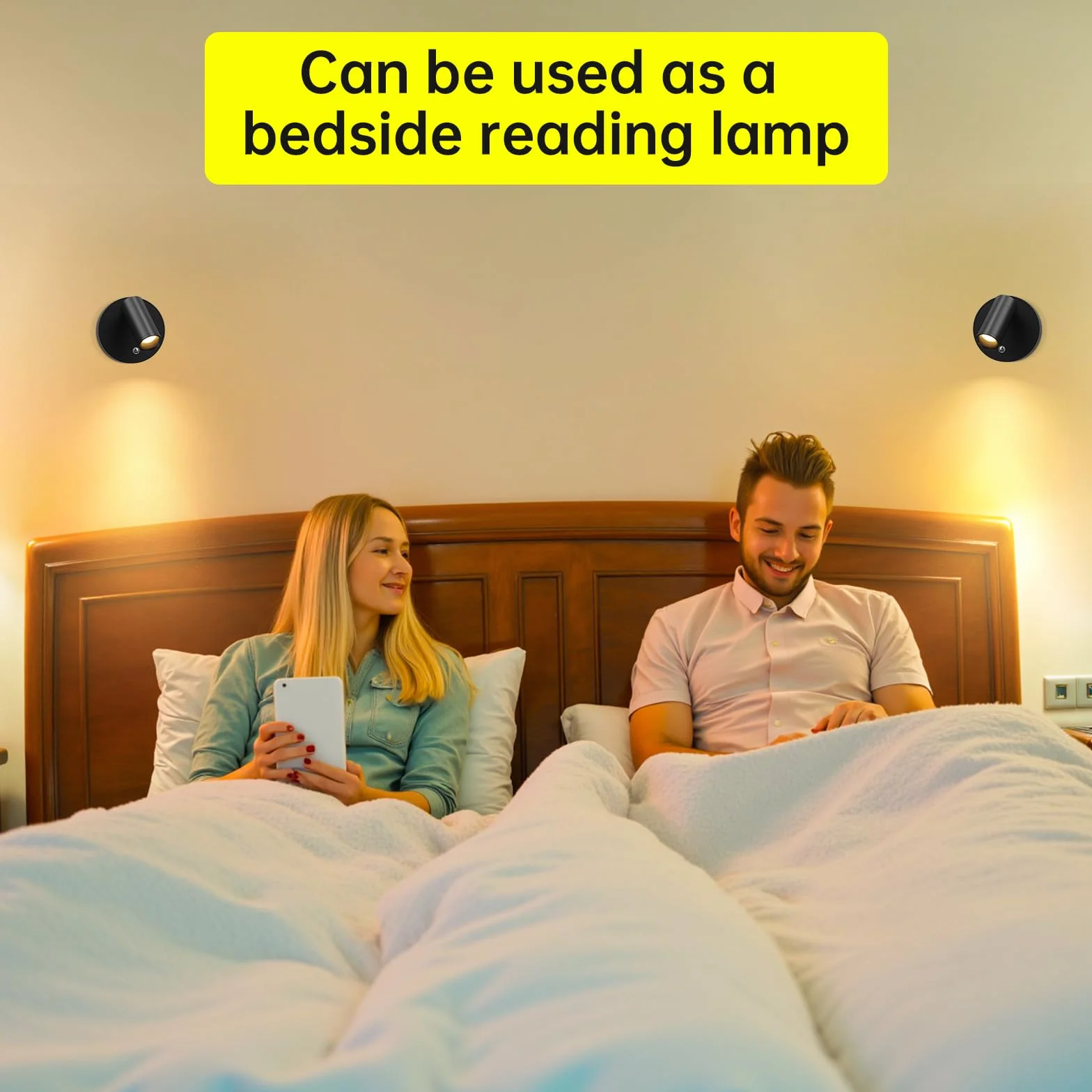 Kambo LED Lámpara de Pared Recargable 4000mAh con Control Remoto y Temporizador, 2 Pieza