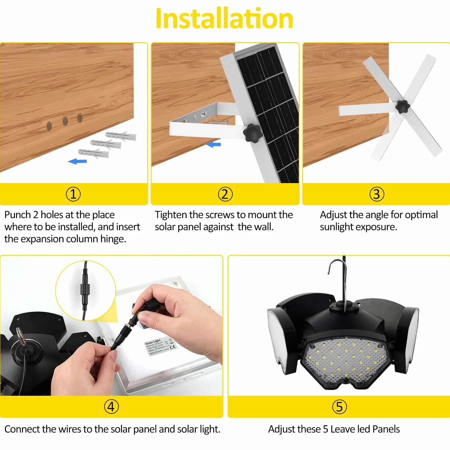 T-SUNUS Lámparas Solares Colgantes Exterior, Luz Solar Exterior Interior Sensor Movimiento, 5 Modos Iluminación Temporizador Memoria 4 Brillo IP65 Impermeable, para Terraza Casa Garaje Balcón Jardín