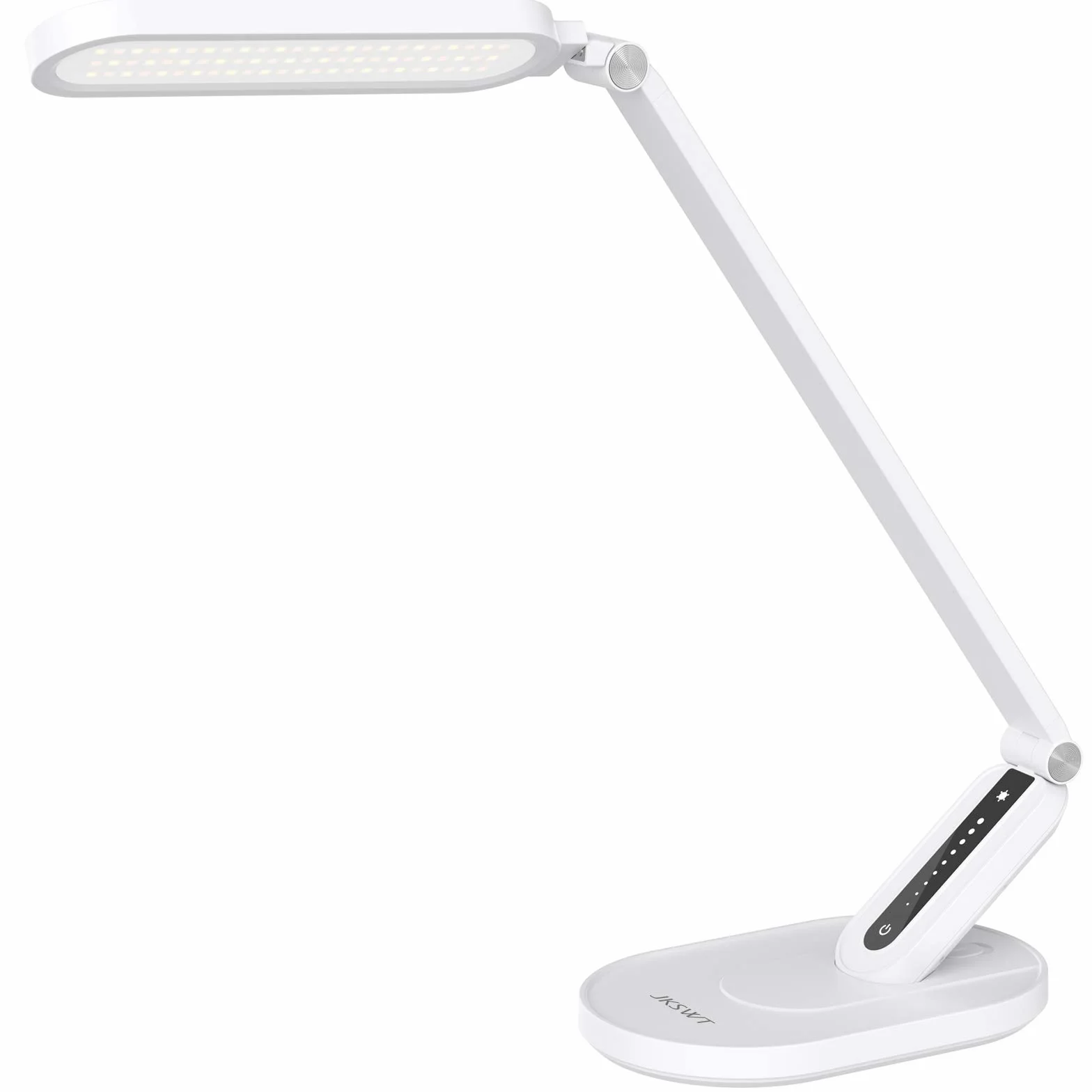 JKSWT Lámpara de escritorio LED, Lámparas de mesa para el cuidado de ojos protege los ojos Lámpara de oficina regulable con 5 modos de color Puerto de carga USB Control táctil y función de memoria