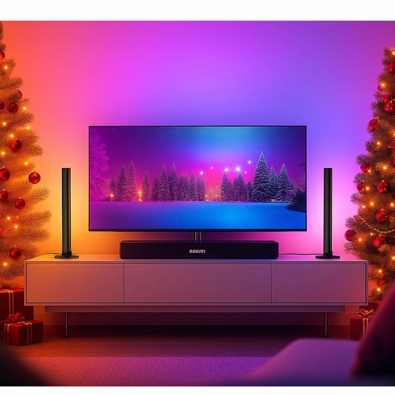 Barras LED RGB para TV y Gaming, 25cm Luces Inteligentes, LED TV Ambilight Sincronizado, Control por App, Decoración para Sala de Juegos e Idea de Regalo VYBE Desk