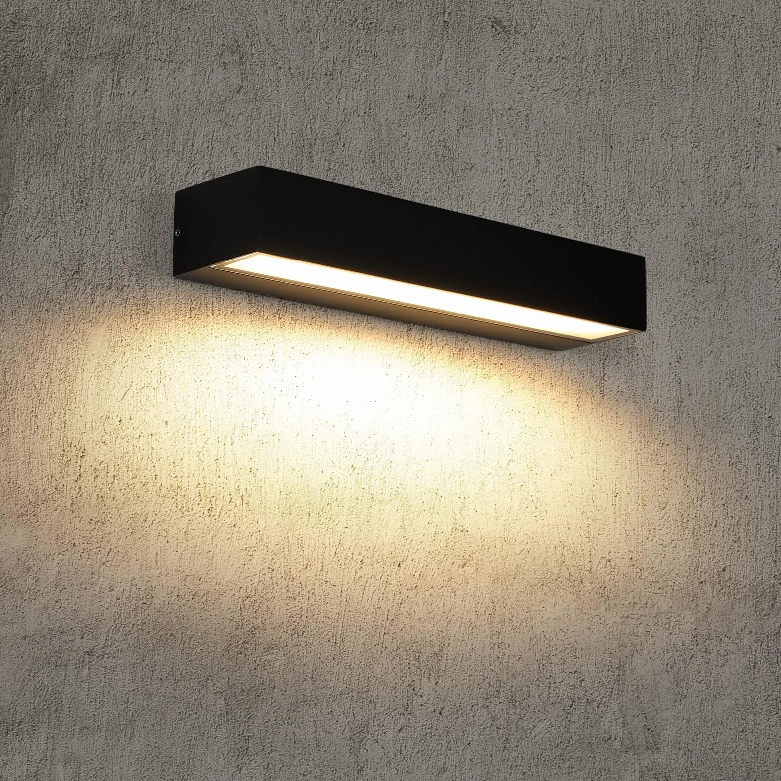 Riserva Apliques de Pared Exterior 16W, IP65 Impermeable Lámpara de Pared LED Moderna, 3000K Blanco cálido, Negro