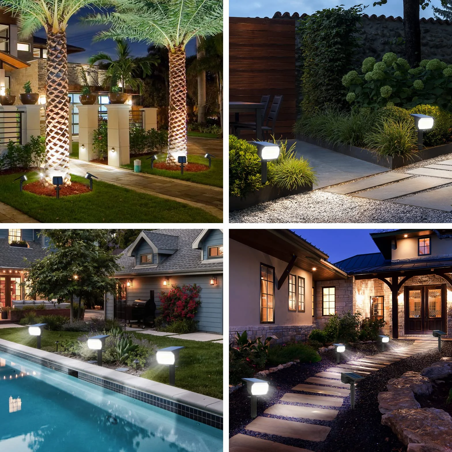 LOTMOS 72 LED 3 Piezas Luces Solares Exterior Jardin Impermeable IP67 Focos