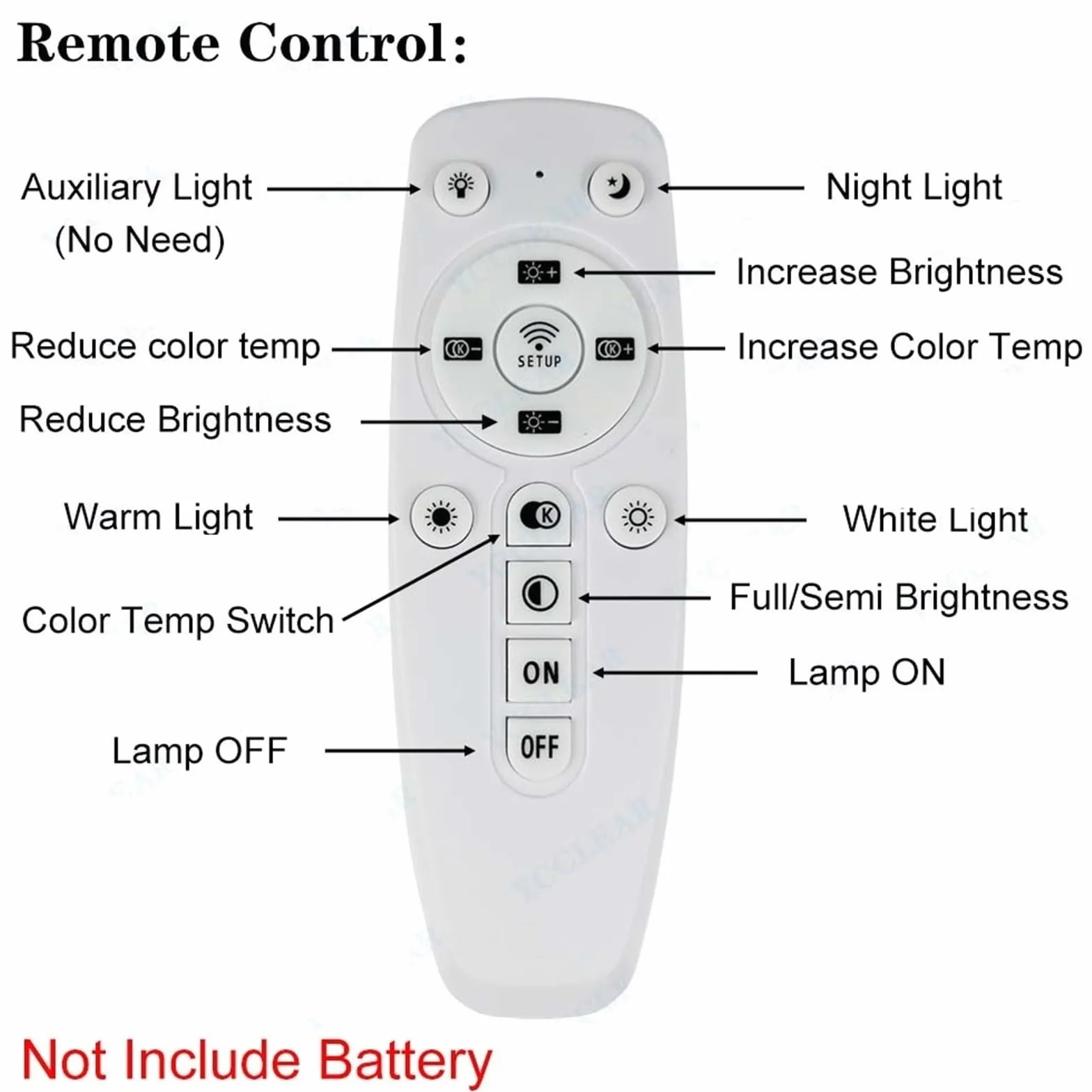 Controlador LED inteligente 2,4G regulable 12-24W 40-60W para lámpara de araña con mando a distancia