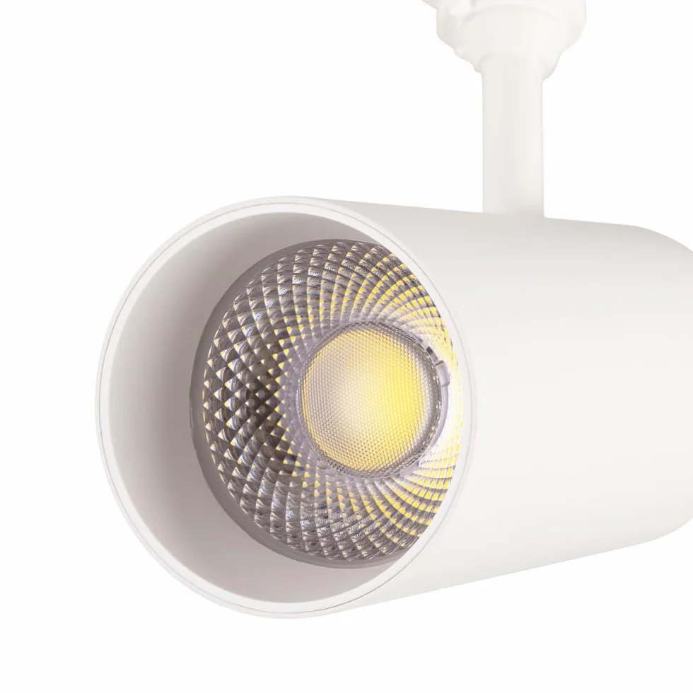 Foco de Carril Trifásico 30W COB Regulable Flicker Free Blanco CCT (Tonalidad Luz Regulable) 3000-6000ºK [1916-TL-30W-T-CCT] | Greenice