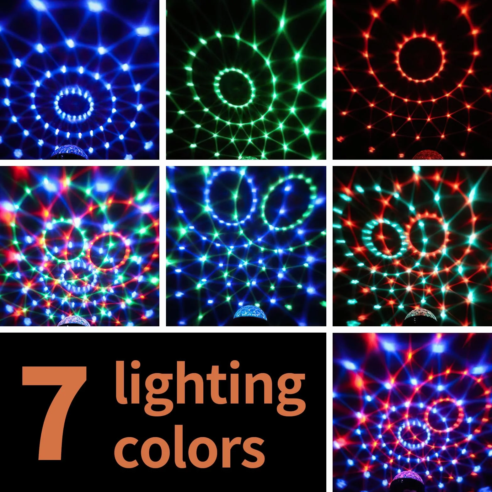 COIDEA Bola de discoteca activada por sonido, con luces LED RGB 3 W efecto estroboscópico, para DJ, espectáculo baile, el hogar, habitación, fiestas, cumpleaños, boda, club, pub, mando a distancia