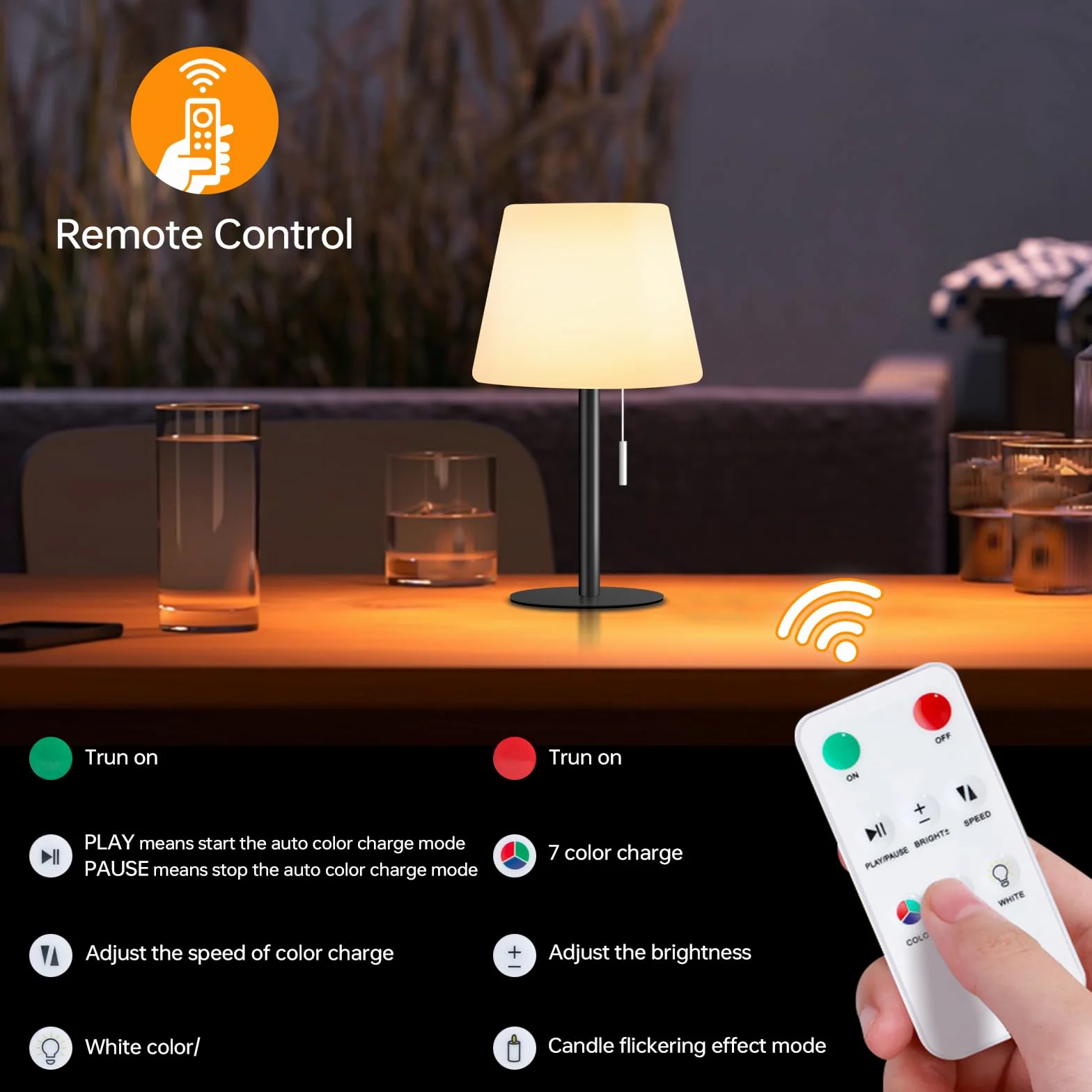 Lámpara de mesa solar LED exterior regulable blanco cálido RGB con sensor de luz para jardín terraza