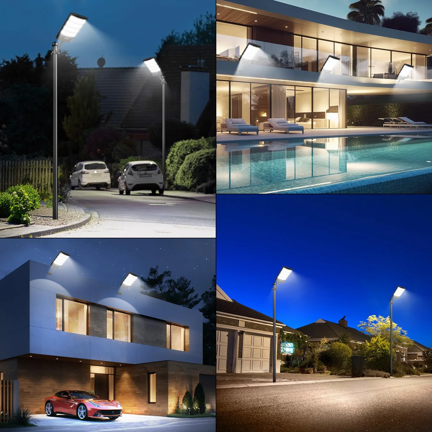 LEKIA Farolas Solar Exterior, 1000W Potente Focos LED Solares con Sensor de Movimiento y Mando a Distancia, 6500K Luz Solar IP66 Impermeable Luces Solares para Jardín Patio Aparcamiento, 2 Paquetes