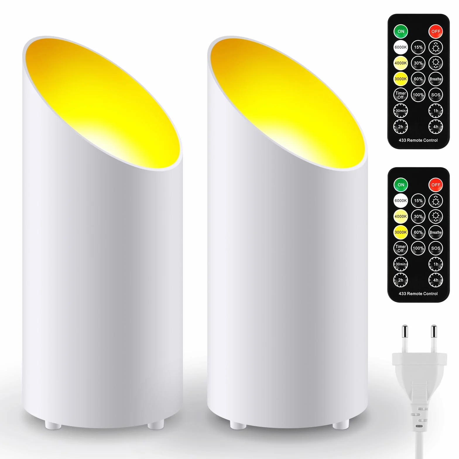 Foco LED de Pie 9W Tres Colores Luz Cálida Natural Blanca Fría Control Remoto y Pedal Blanco