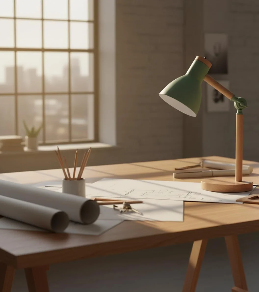 Lámpara Flexo de Escritorio TEACHER 1xE-27 Madera Metal 47cm Verde