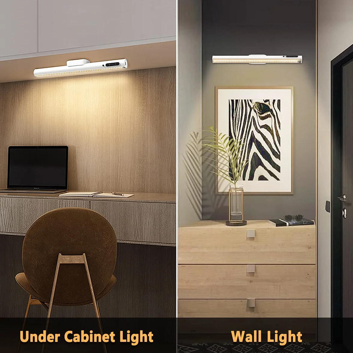 Hapfish Lampara LED Escritorio 4000mAh, Flexo LED Escritorio Sin Cable con Mando a Distancia, Luz Armario USB Recargable Magnetica Inalambrica, Lámpara Pared Pilas para Cocina Mesa Estanteria Espejo