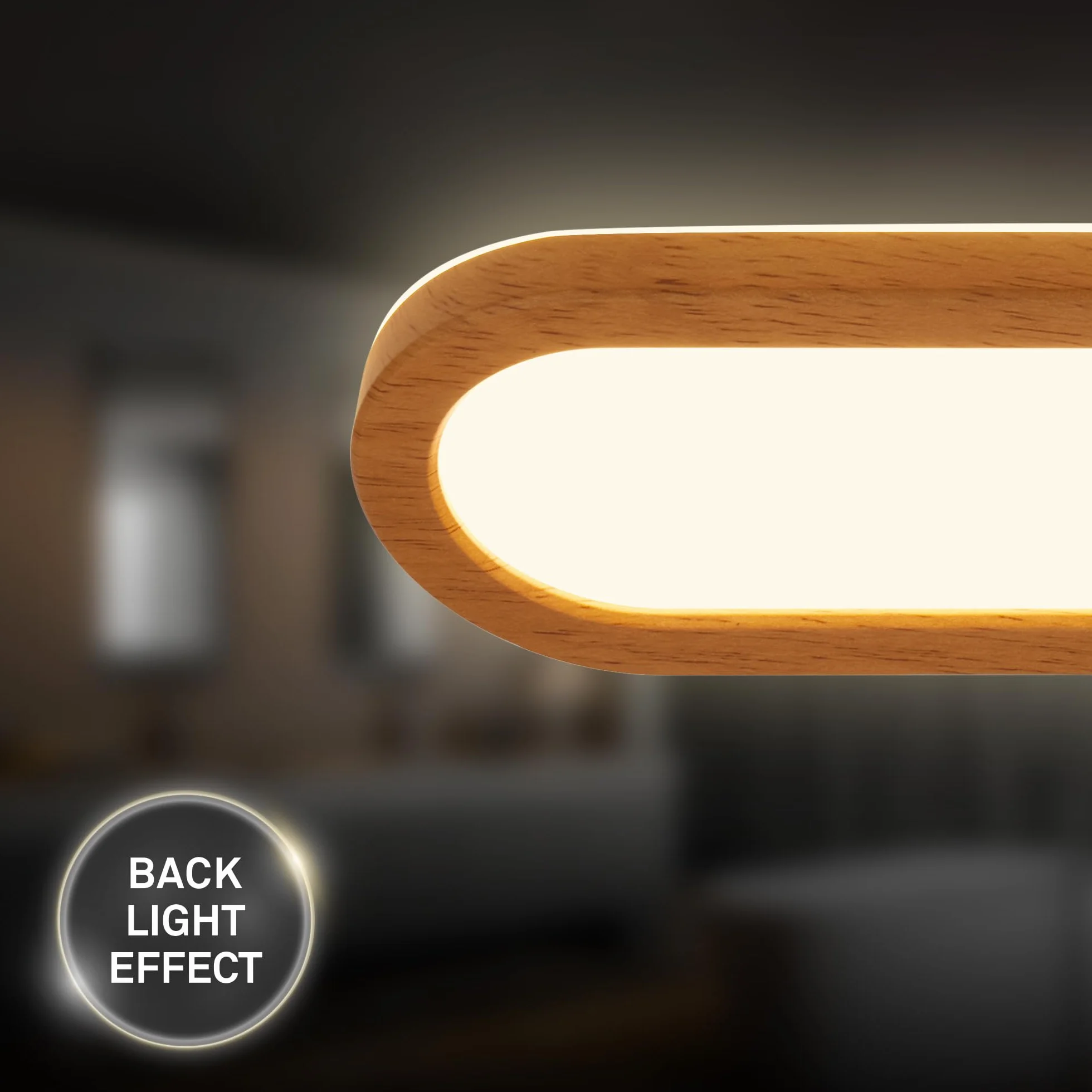 BRILONER - Aplique espejo baño LED con luz indirecta, protección IP44 contra salpicaduras, apliques espejo de baño, luz espejo, 35 x 9 x 4 cm, color madera