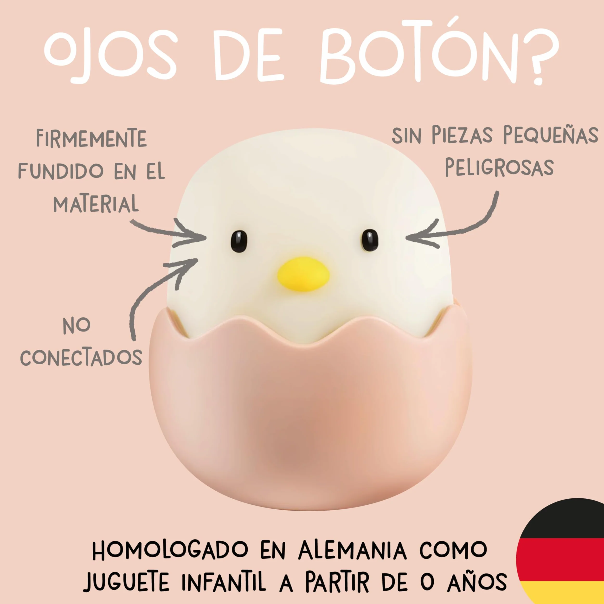 Luz nocturna LED niños MegaLight Eggy Eggy carga USB táctil regulable sin piezas pequeñas