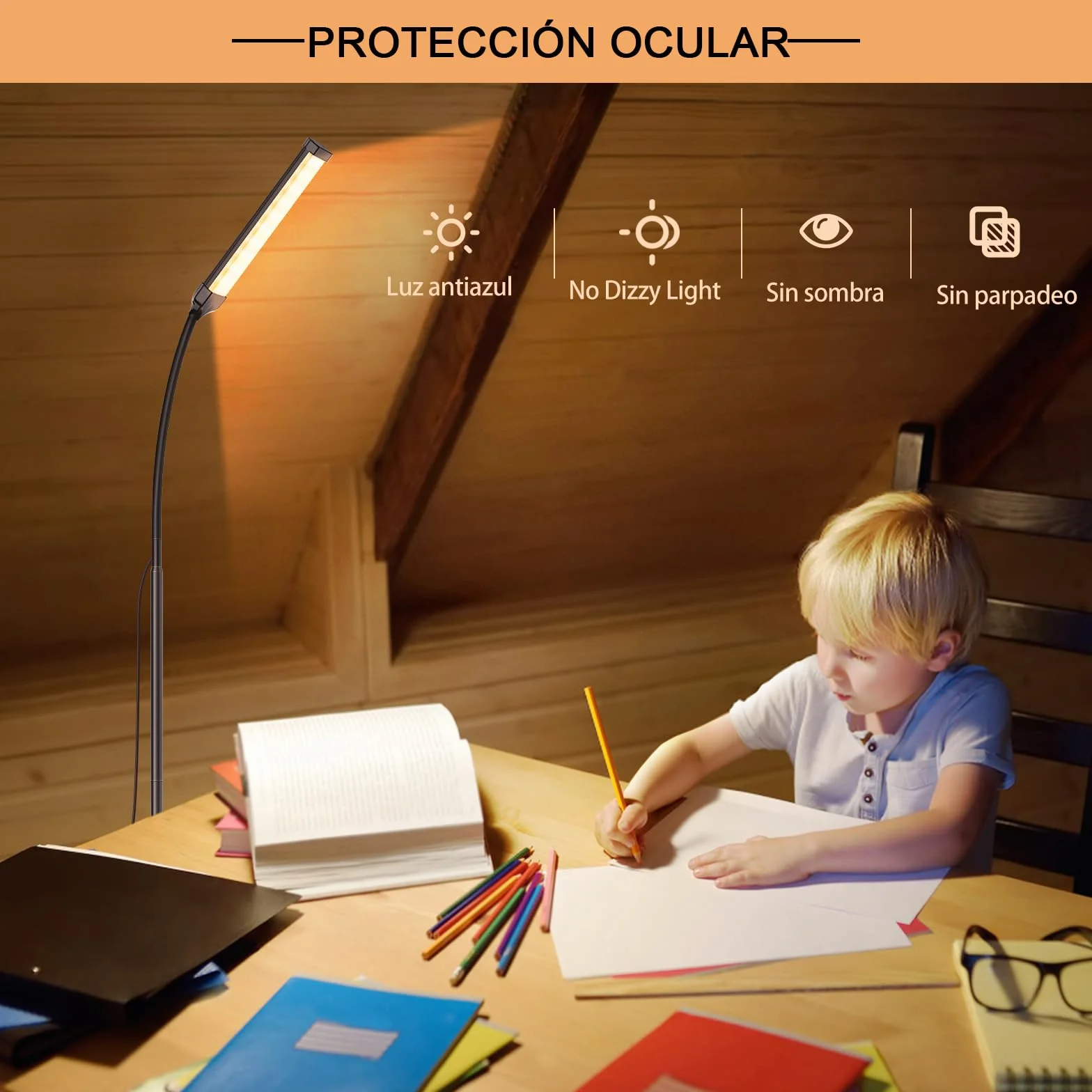 iFalarila Lámpara de pie 120 LED 10 W 3 colores 10 brillos brazo flexible