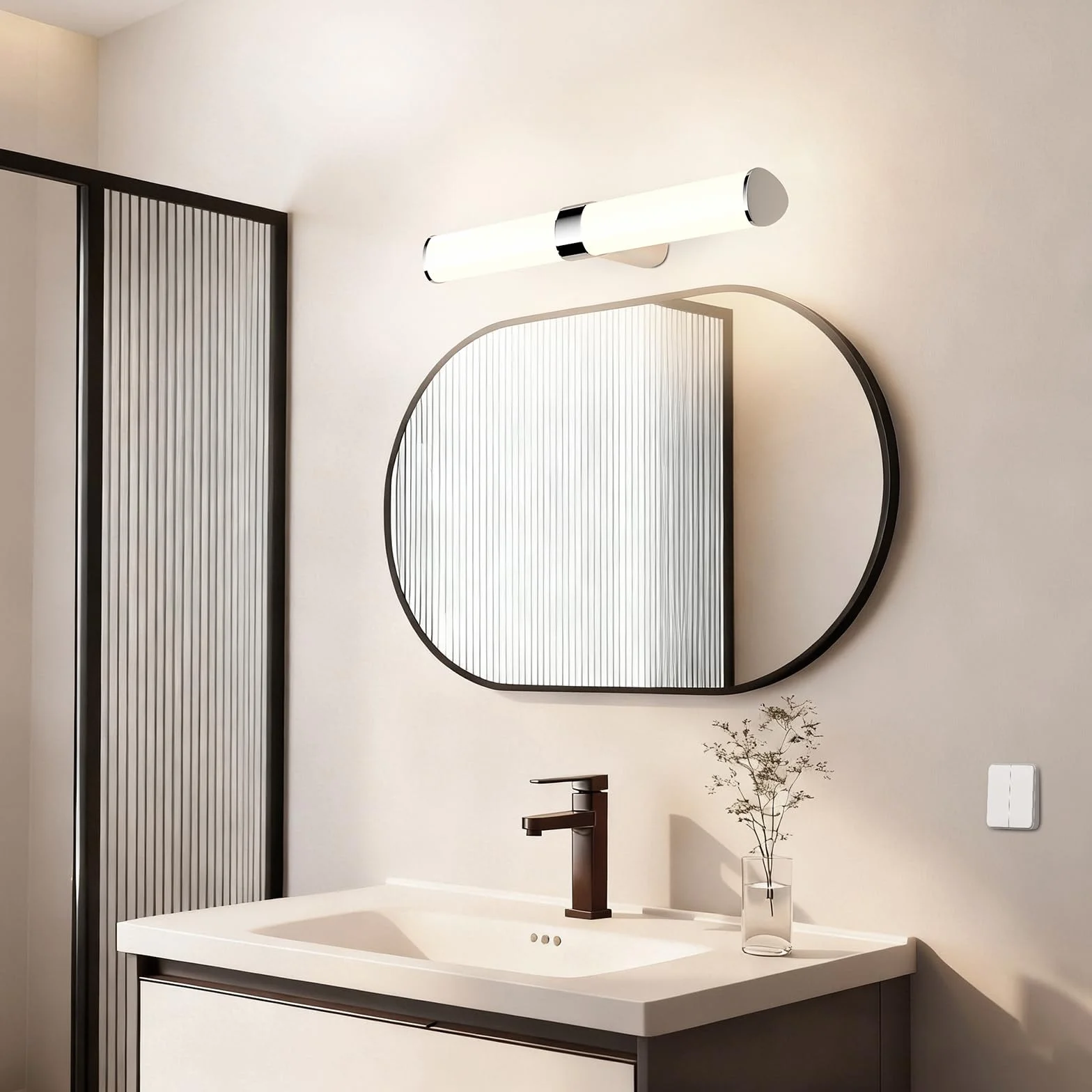 Lámpara Aplique de Pared LED 60cm 15W 1500Lm IP44 Plateada Luz Cálida Neutra Fría