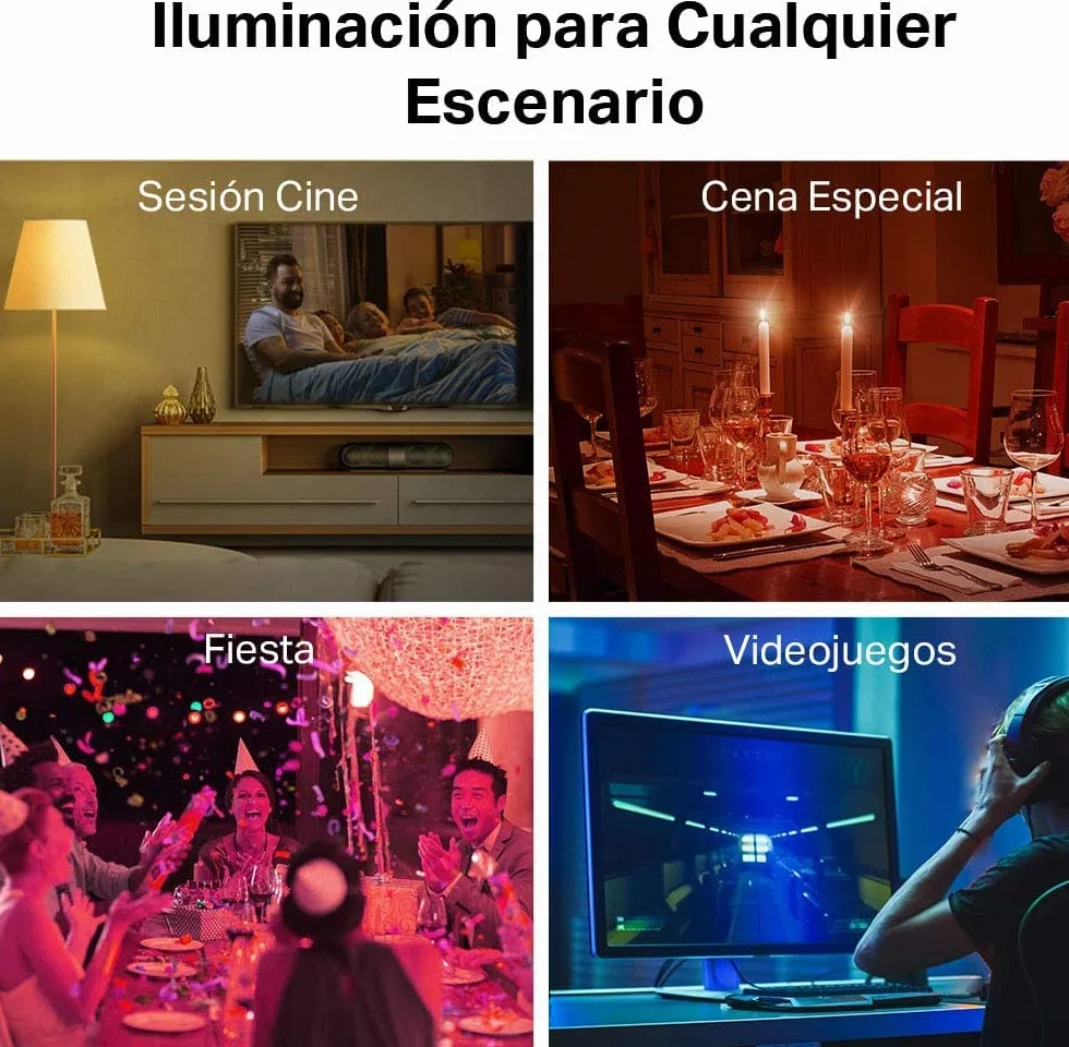 Tapo L530E Bombilla LED Inteligente Wi-Fi Multicolor Regulable E27 8.7W 806 lúmenes Alexa Google Home