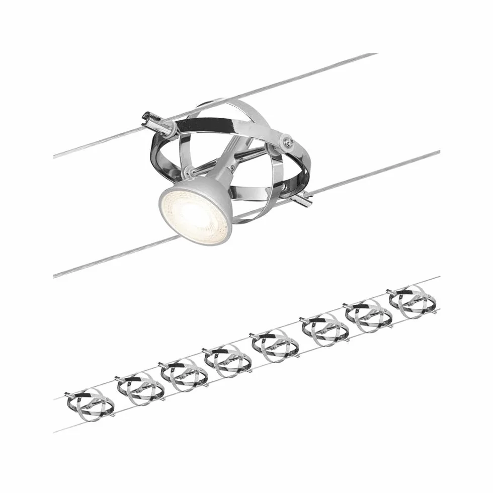 Paulmann Set Cardan Cableado Corriente Continua 8x10W GU5,3 Regulable Lámpara LED