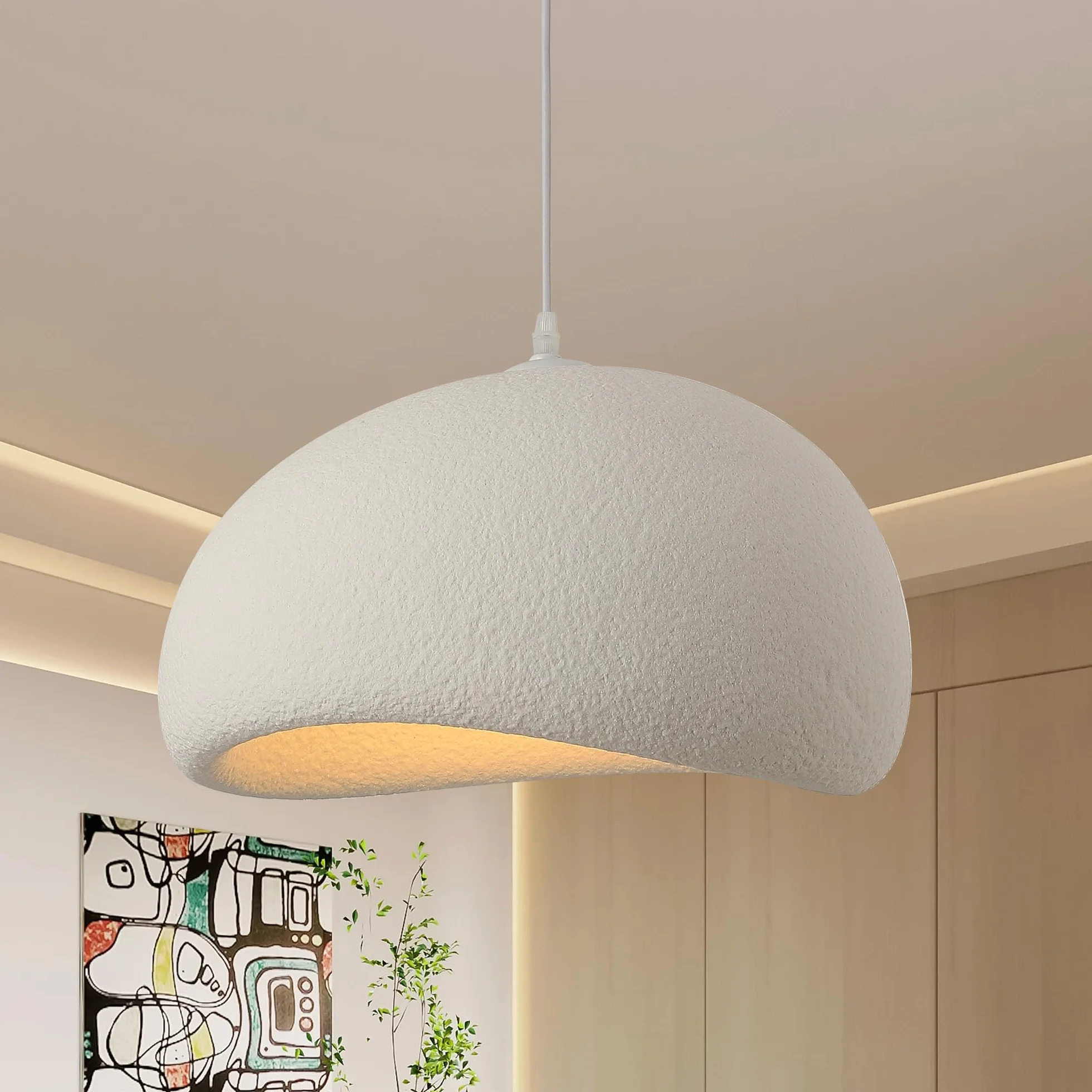 Lámpara colgante Wabi-Sabi E27 30 luces nido de pájaro japonesa