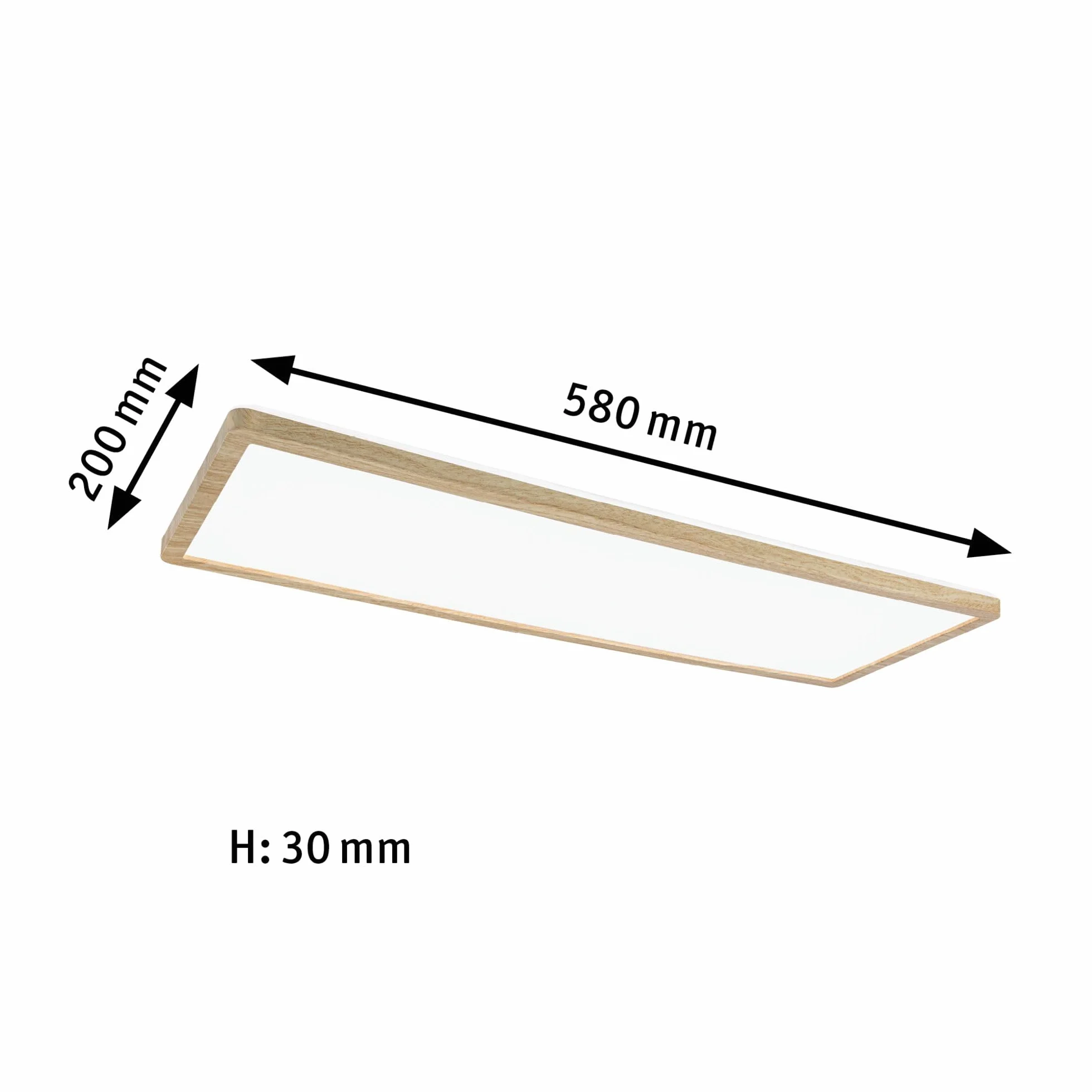 Paulmann Panel LED Atria Shine plafón cuadrado IP44 22W 2300lm 580mmx200mm acabado madera 4000K