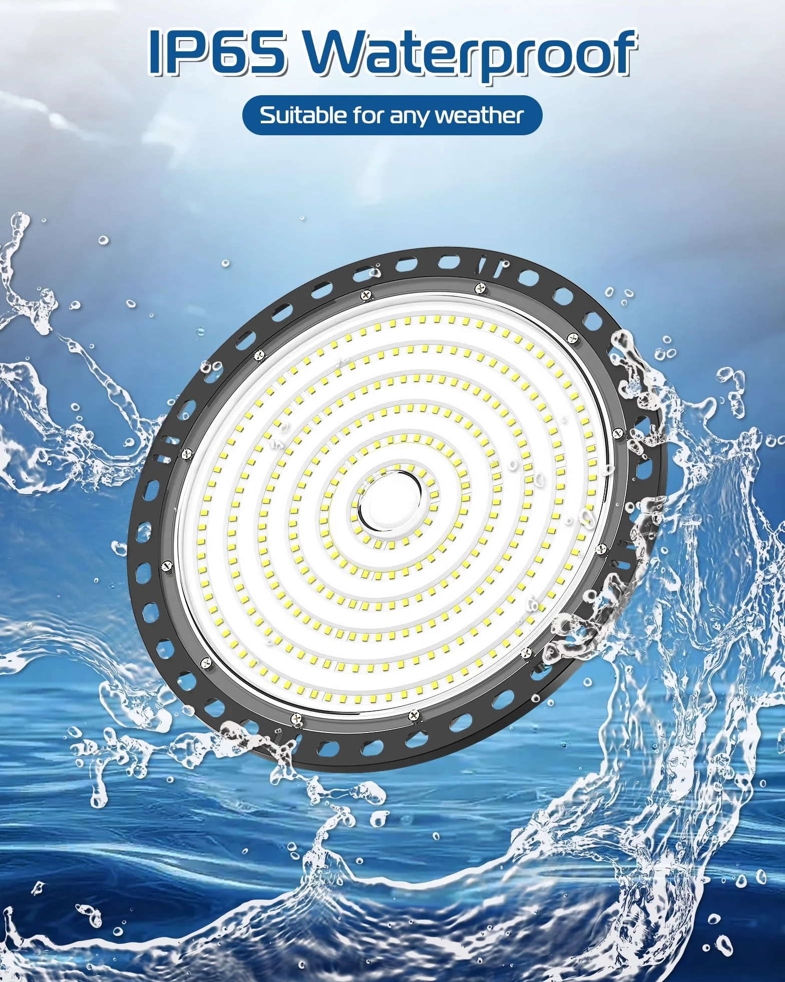UFO Lámpara de Alta Bahía LED 200W 20000LM 6500K IP65 Impermeable para Garaje Fábrica Taller