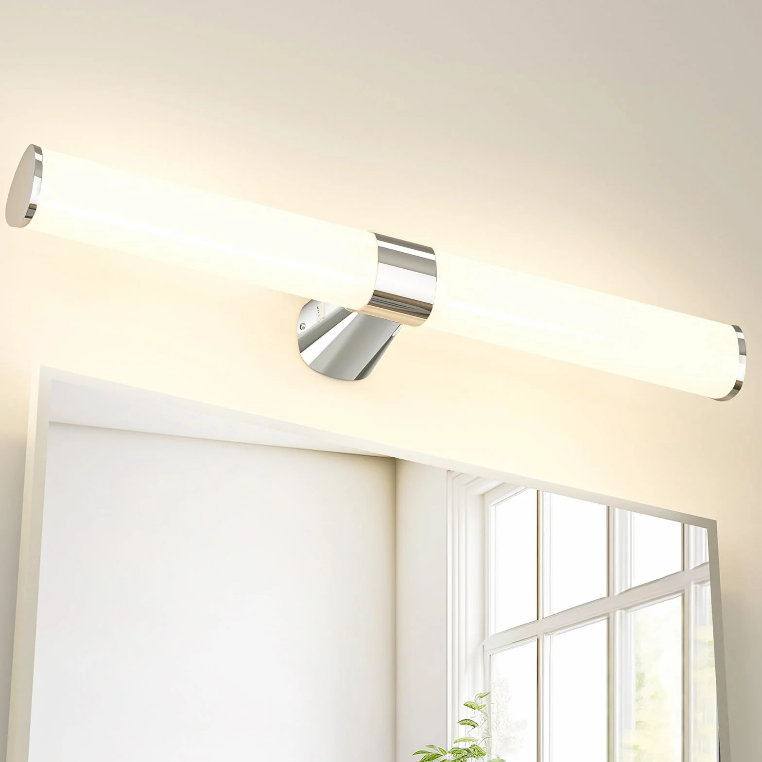 Lámpara Aplique de Pared LED 60cm 15W 1500Lm IP44 Plateada Luz Cálida Neutra Fría