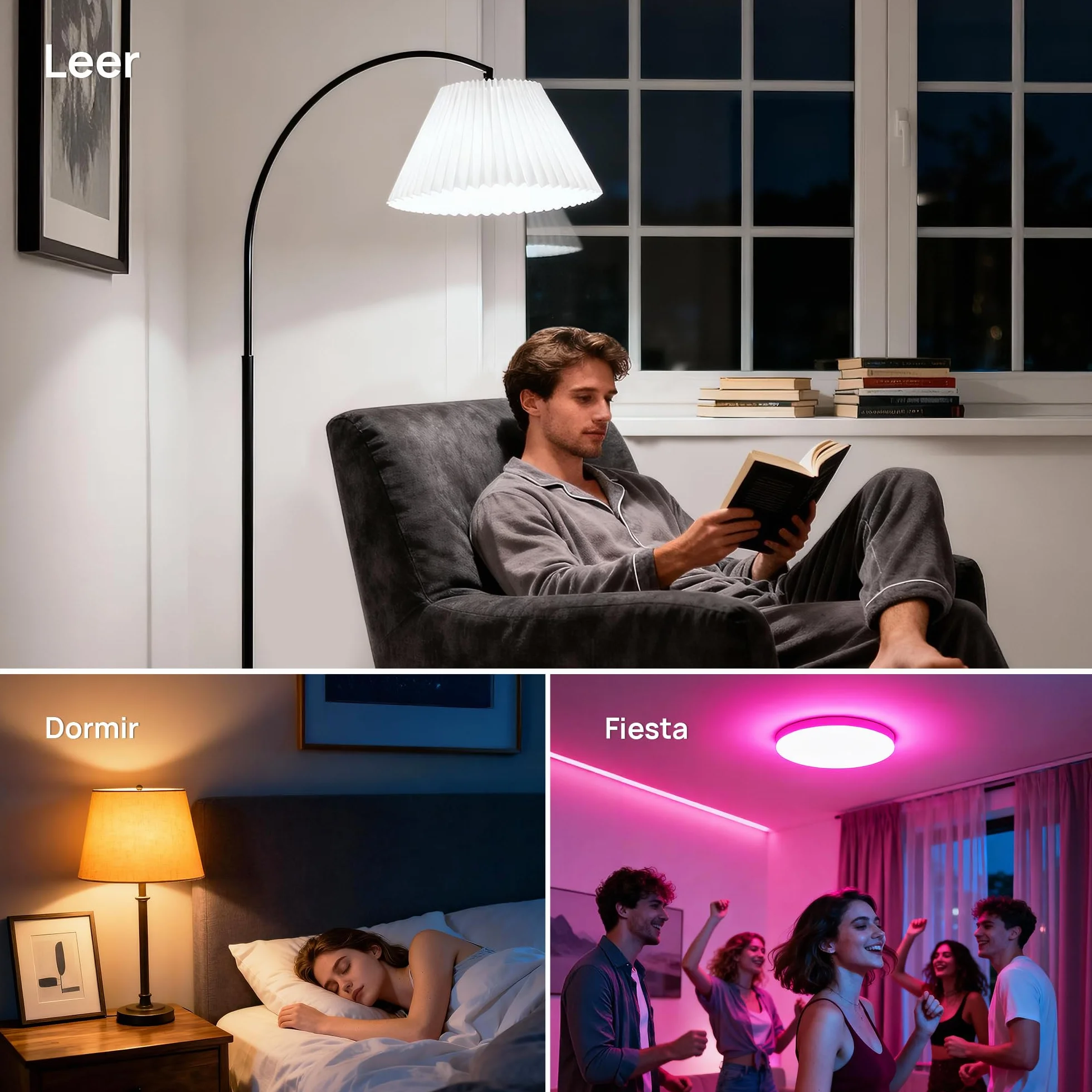 Linkind Bombilla Inteligente E27 Matter de 1600 lm, Compatible con HomeKit (104 escenas), 14 W, RGBTW de 2,4 GHz,Compatible con Apple HomeKit/Alexa/Siri/Google/SmartThings, 3 unidades