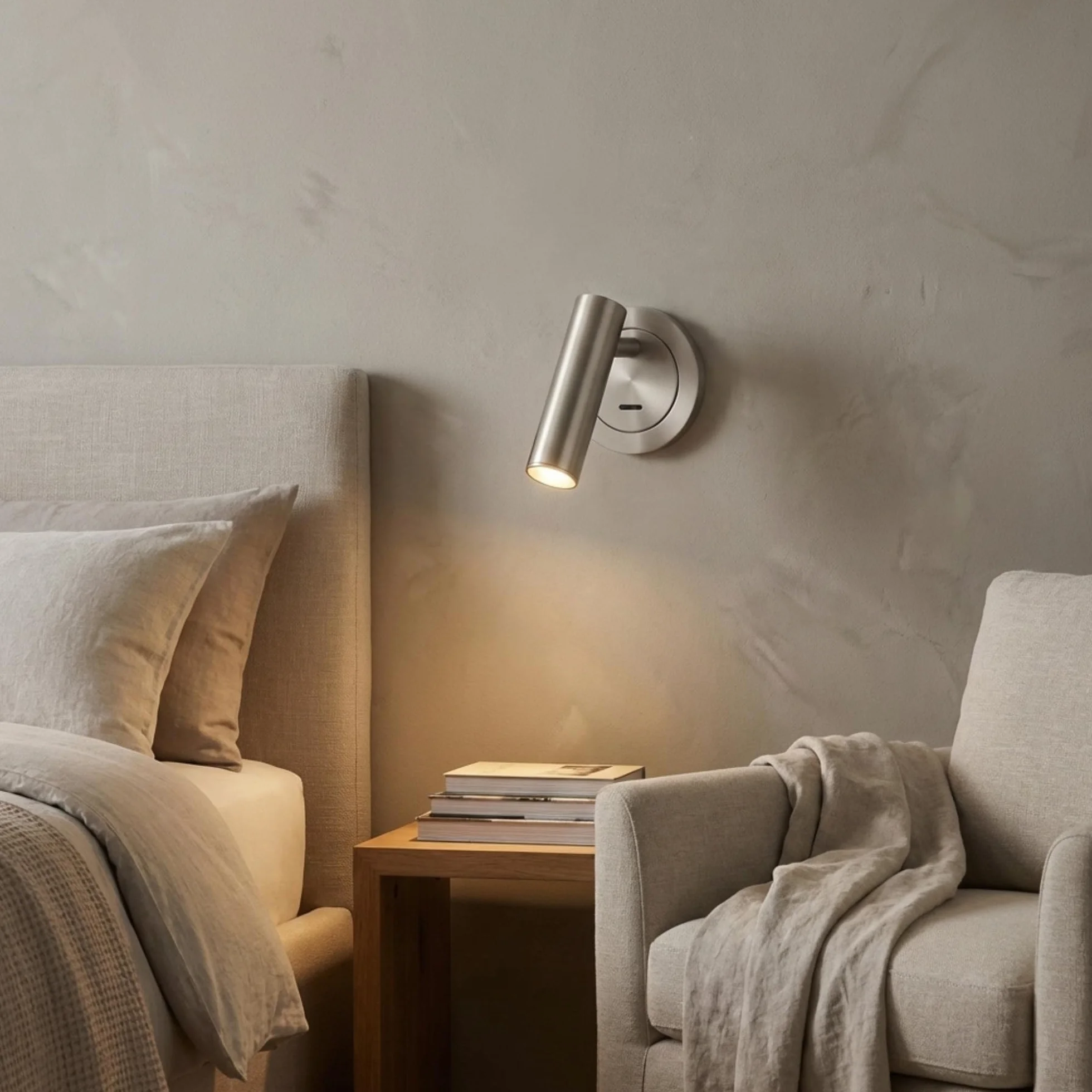 BARCELONA LED Aplique de Pared Níquel Satinado Ajustable 3W Luz Cálida 2700K Lámpara de Lectura Estilo Industrial