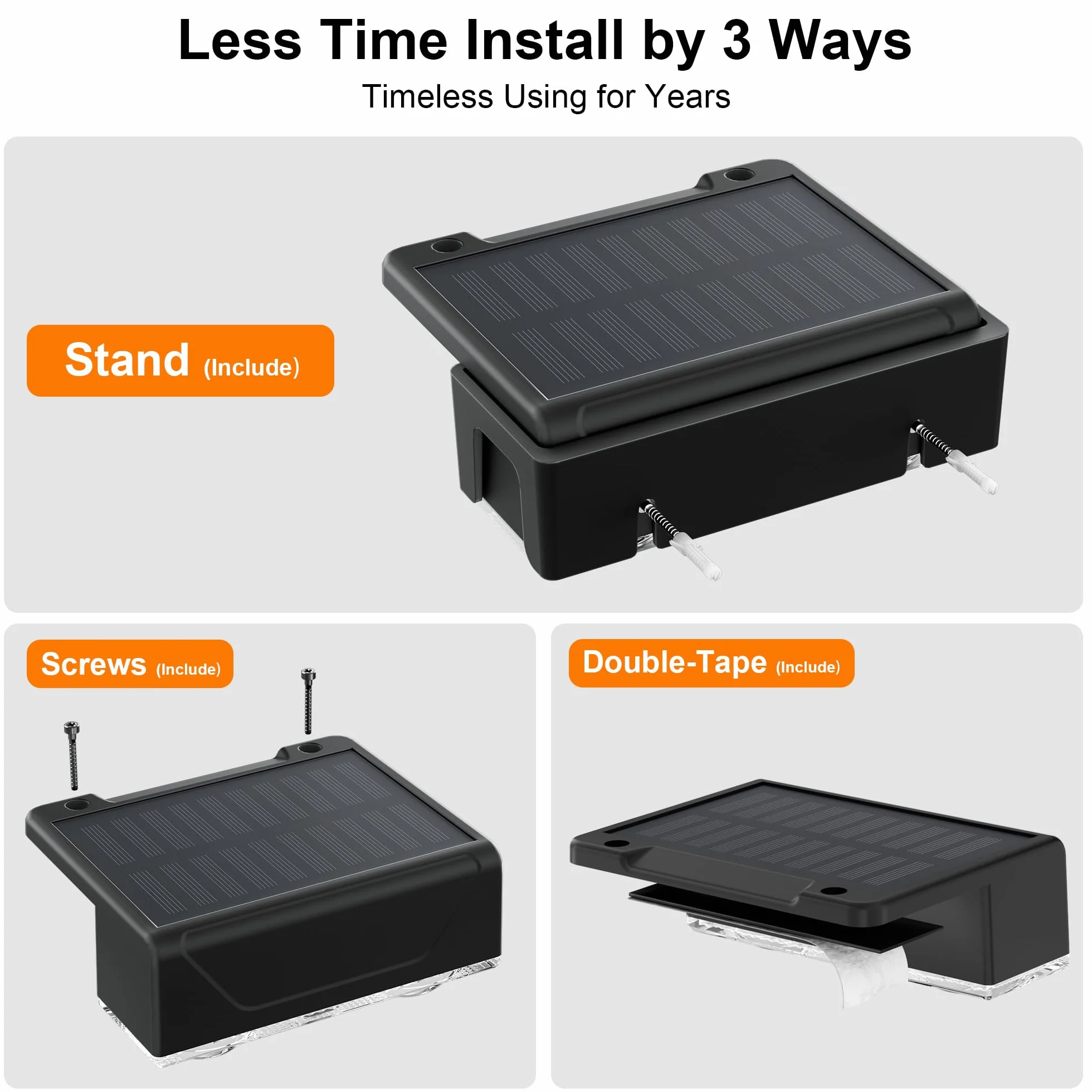 ELLASAY Aplique Solar Pared Exterior: 8 Modos de Iluminación Con RGB Solar Powered Lámparas - Impermeable IP65 - Luces Decoración de Jardín Patio Porche Valla Terraza (Lente-8 Pack)