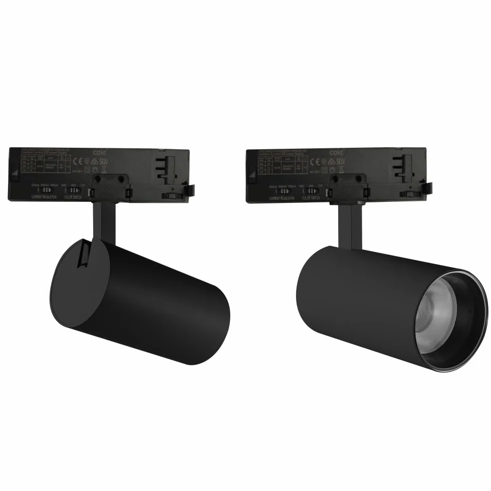 Foco de Carril LED Trifásico Potencia_Temperatura de Color Regulables 20_25_30W 6000_4000_3000K Negro [ATL080030-T-B] | Greenice