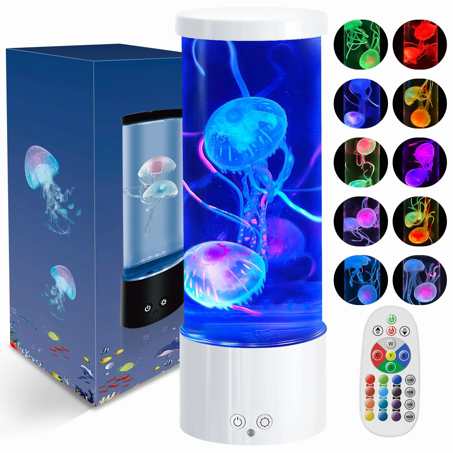 AONESY Lámpara LED Medusa 17 colores con mando a distancia
