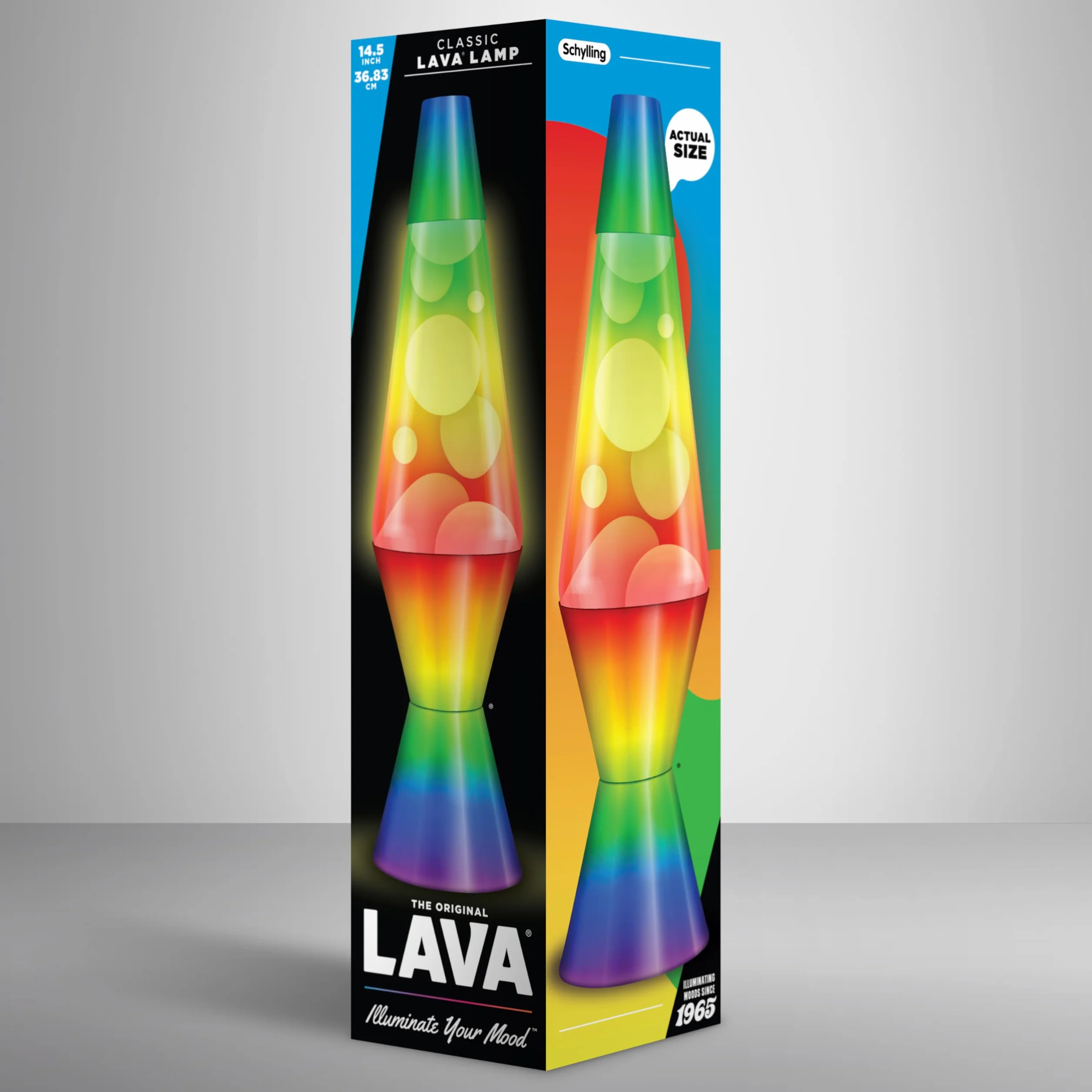 Lava® Lampada Arcobaleno 2513 Globo Tricolore Dipinto a Mano 14,5 Pollici
