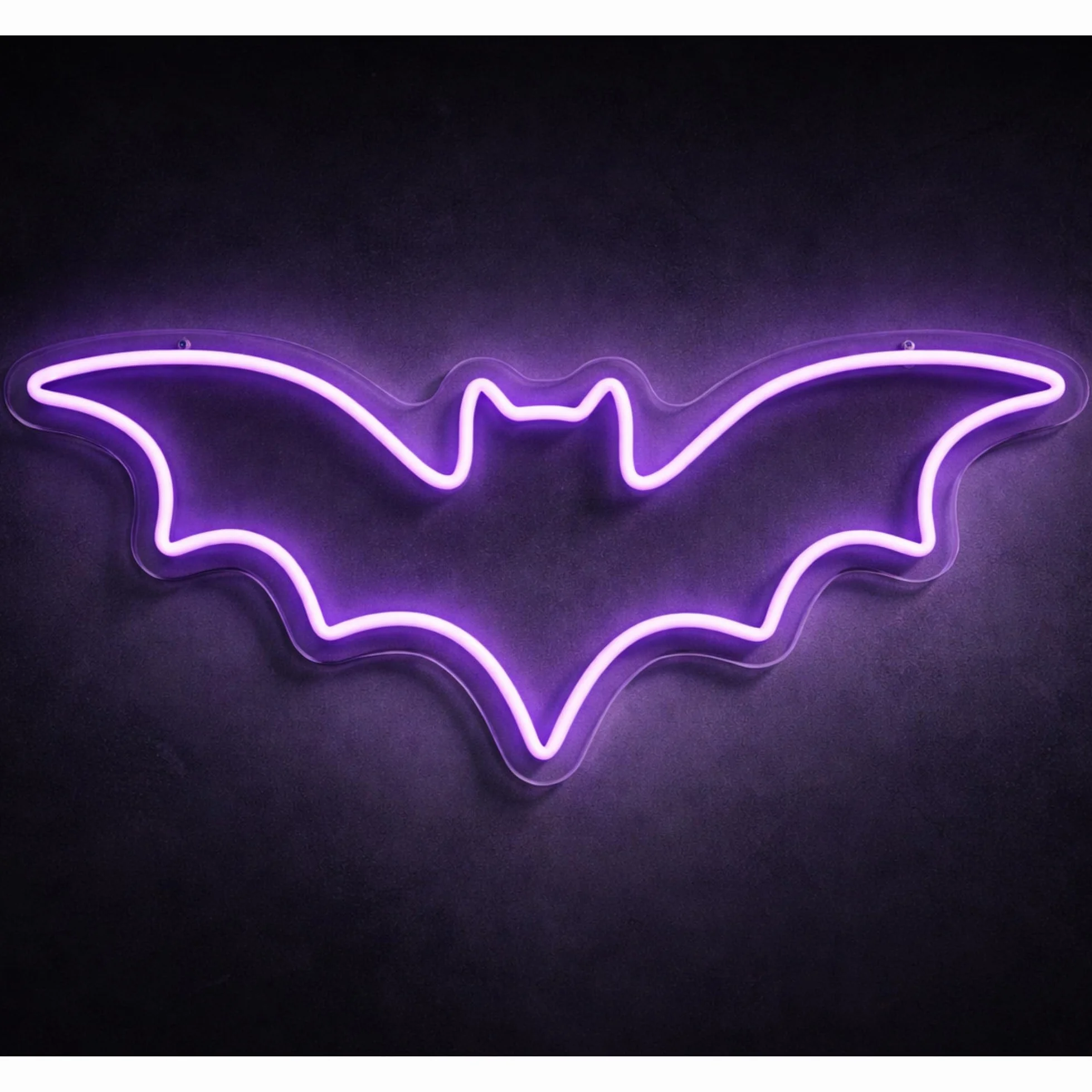 Neón Murciélago LED Grande (50x20 cm) | Cartel Luminoso Dimerizable Gaming Profesional | Decoración Setup Streamer